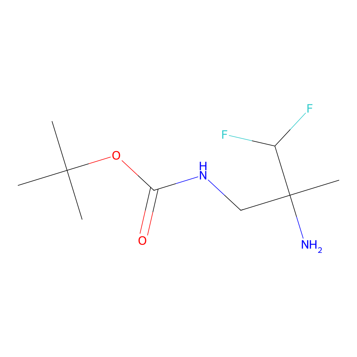 tert-butyl N-(2-amino-3,3-difluoro-2-methylpropyl)carbamate molecular structure, CAS 2228197-87-1