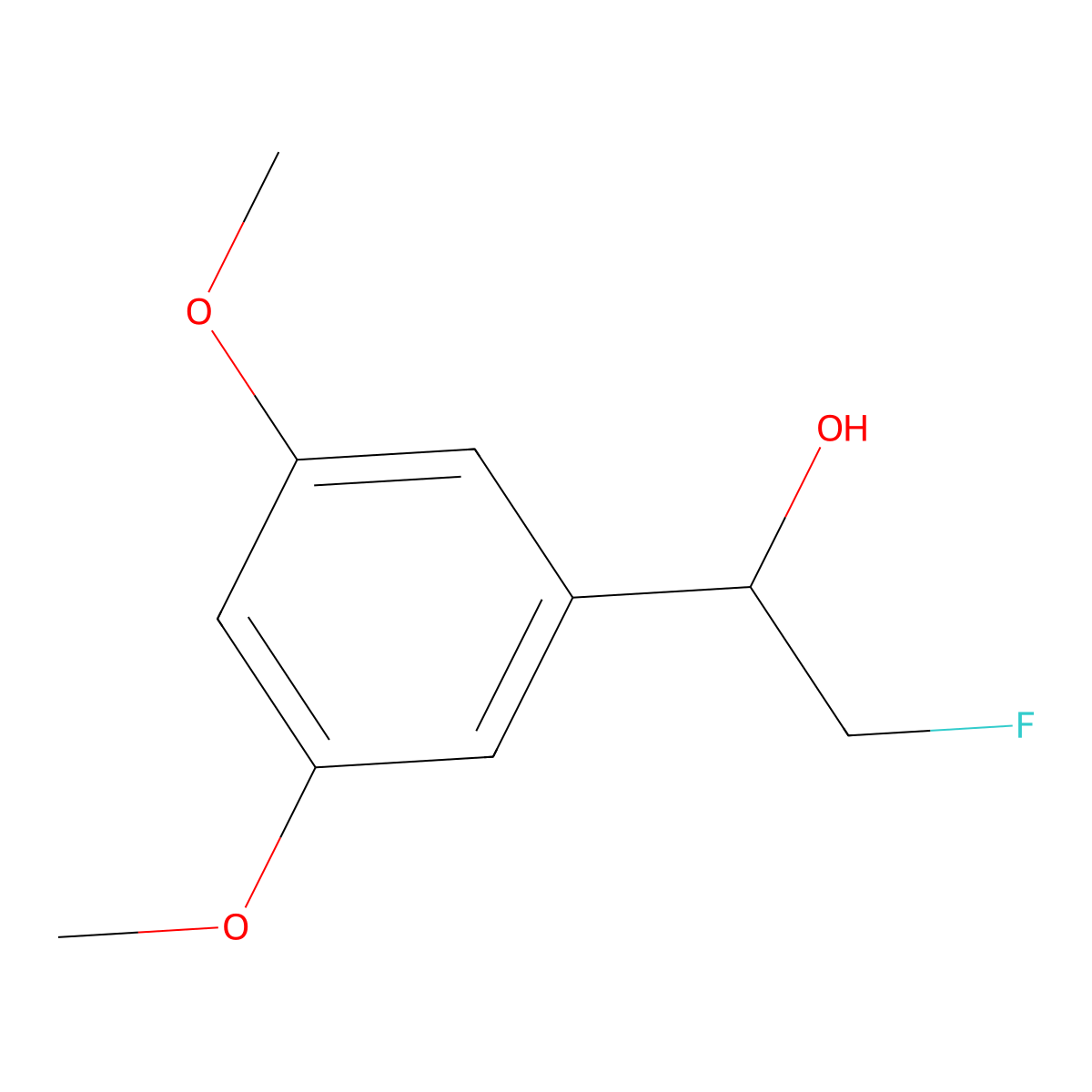 1-(3,5-Dimethoxyphenyl)-2-fluoroethan-1-ol molecular structure, CAS 2228200-83-5