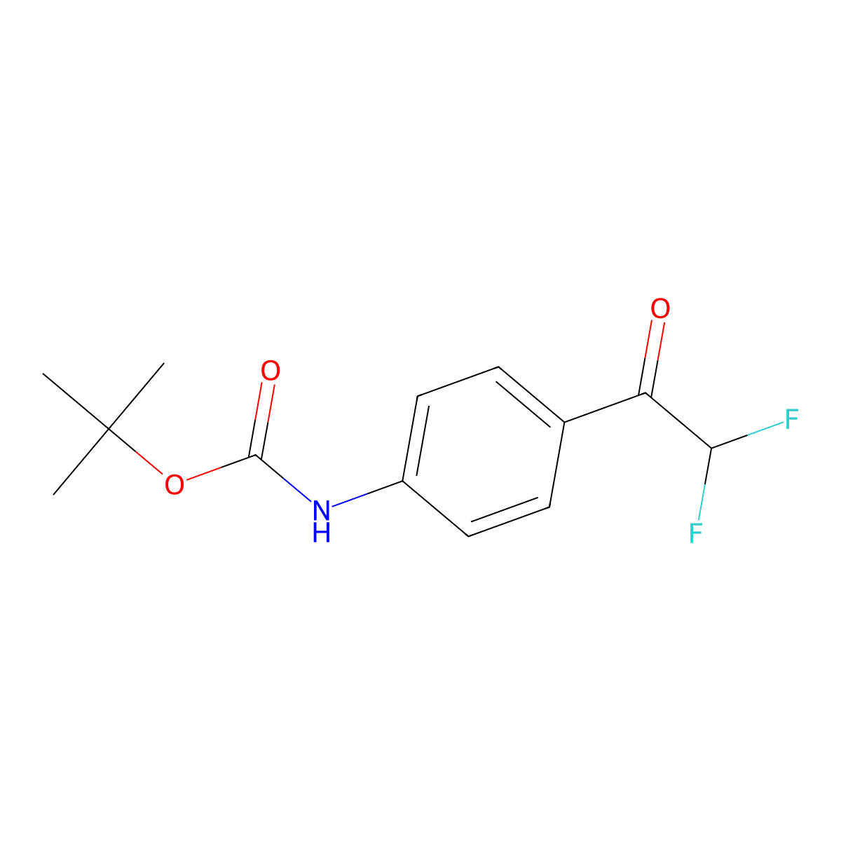 tert-butyl N-[4-(2,2-difluoroacetyl)phenyl]carbamate molecular structure, CAS 2228204-73-5