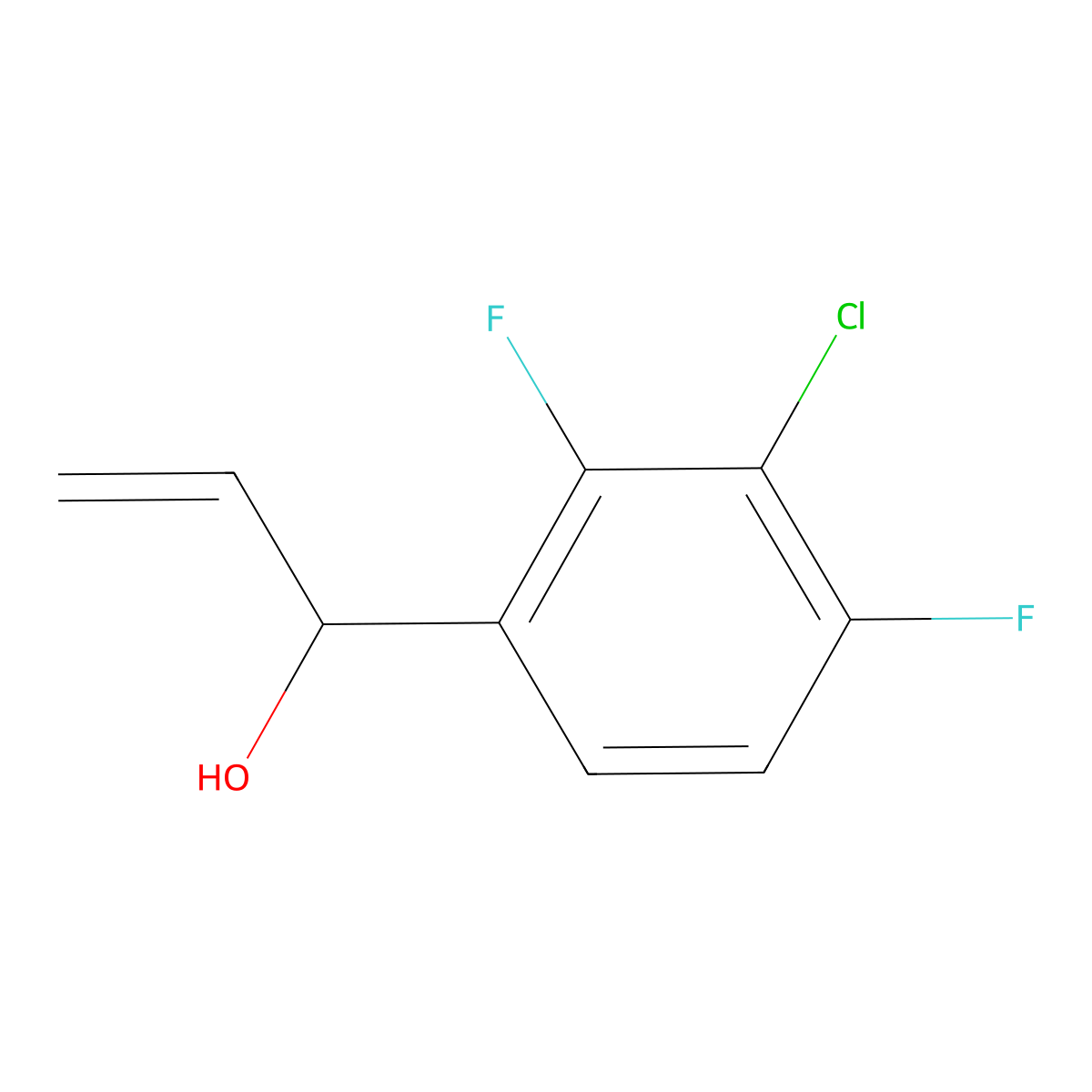1-(3-Chloro-2,4-difluorophenyl)prop-2-en-1-ol molecular structure, CAS 2228206-32-2