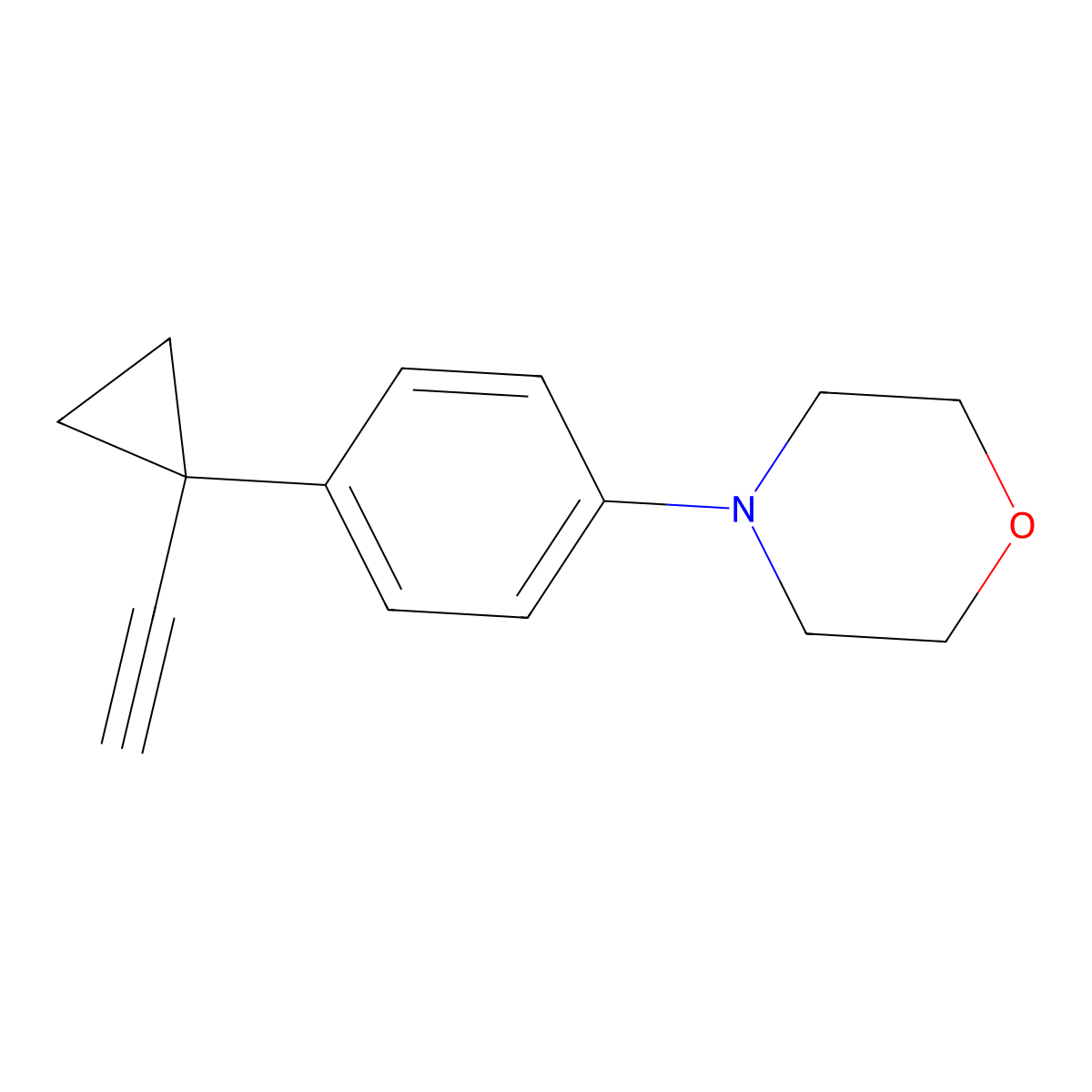 4-[4-(1-Ethynylcyclopropyl)phenyl]morpholine molecular structure, CAS 2228206-79-7
