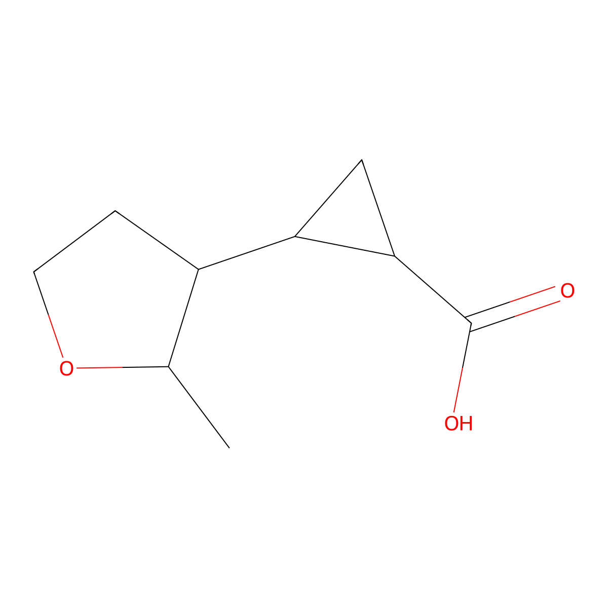 2-(2-Methyloxolan-3-yl)cyclopropane-1-carboxylic acid molecular structure, CAS 2228211-20-7