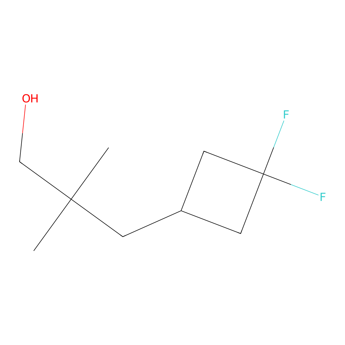3-(3,3-Difluorocyclobutyl)-2,2-dimethylpropan-1-ol molecular structure, CAS 2228211-77-4