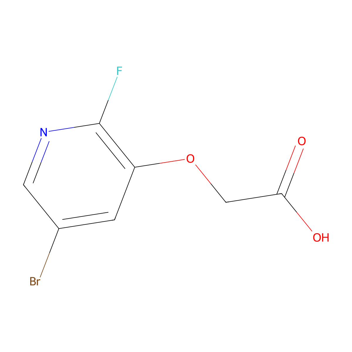 2-[(5-Bromo-2-fluoropyridin-3-yl)oxy]acetic acid molecular structure, CAS 2228212-41-5