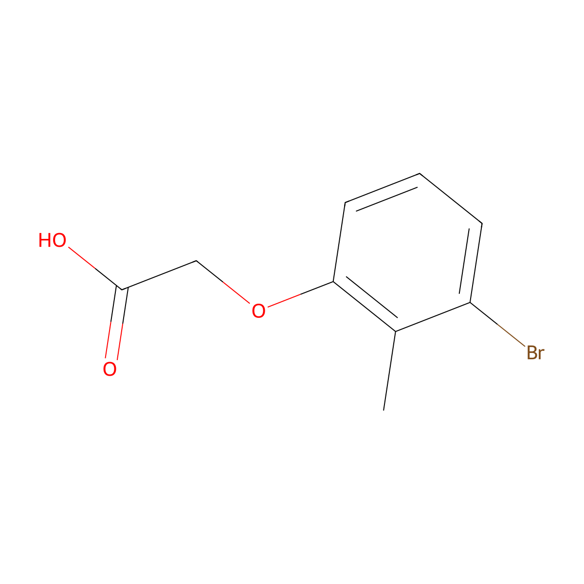 2-(3-Bromo-2-methylphenoxy)acetic acid molecular structure, CAS 2228214-81-9