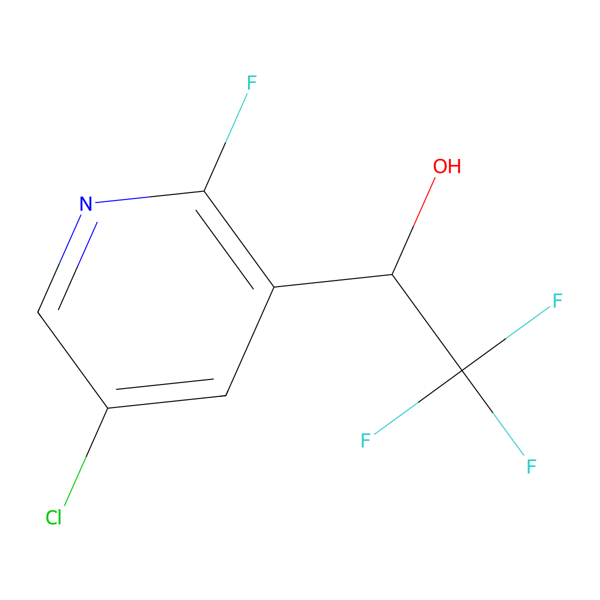 1-(5-Chloro-2-fluoropyridin-3-yl)-2,2,2-trifluoroethan-1-ol molecular structure, CAS 2228215-66-3