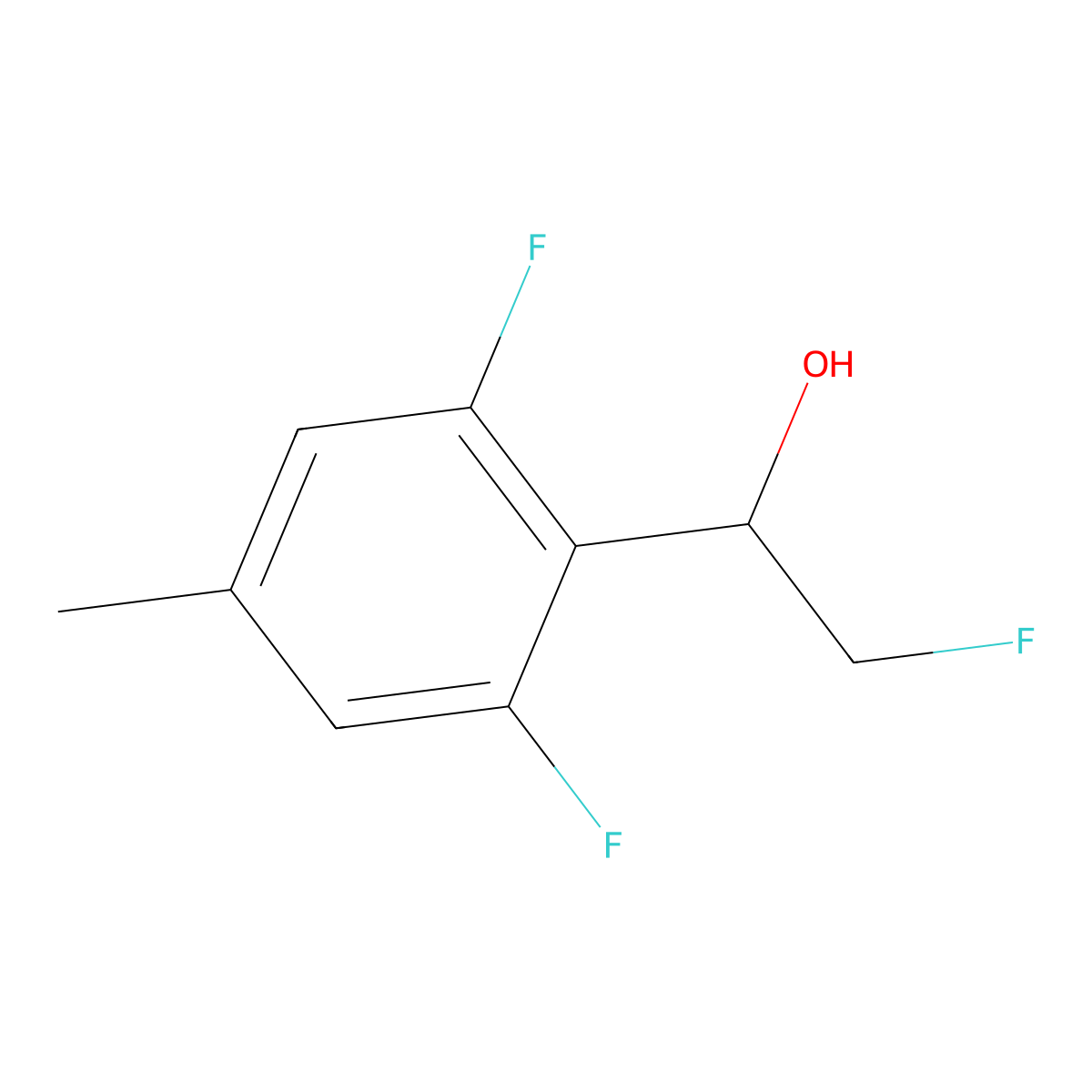 1-(2,6-Difluoro-4-methylphenyl)-2-fluoroethan-1-ol molecular structure, CAS 2228221-01-8