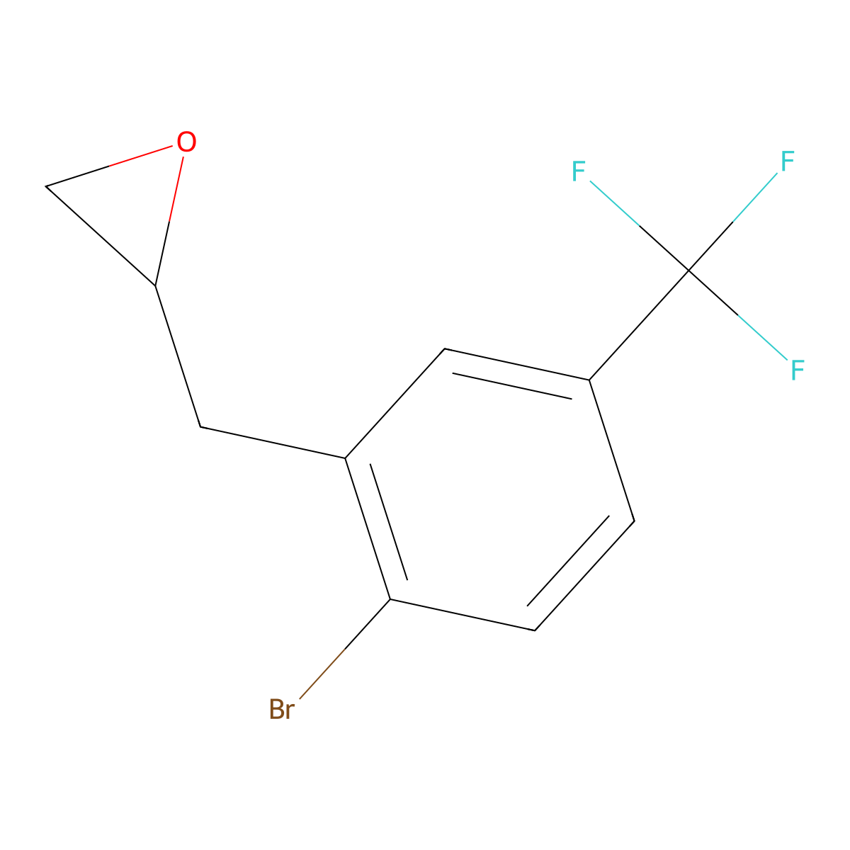 2-{[2-Bromo-5-(trifluoromethyl)phenyl]methyl}oxirane molecular structure, CAS 2228223-64-9