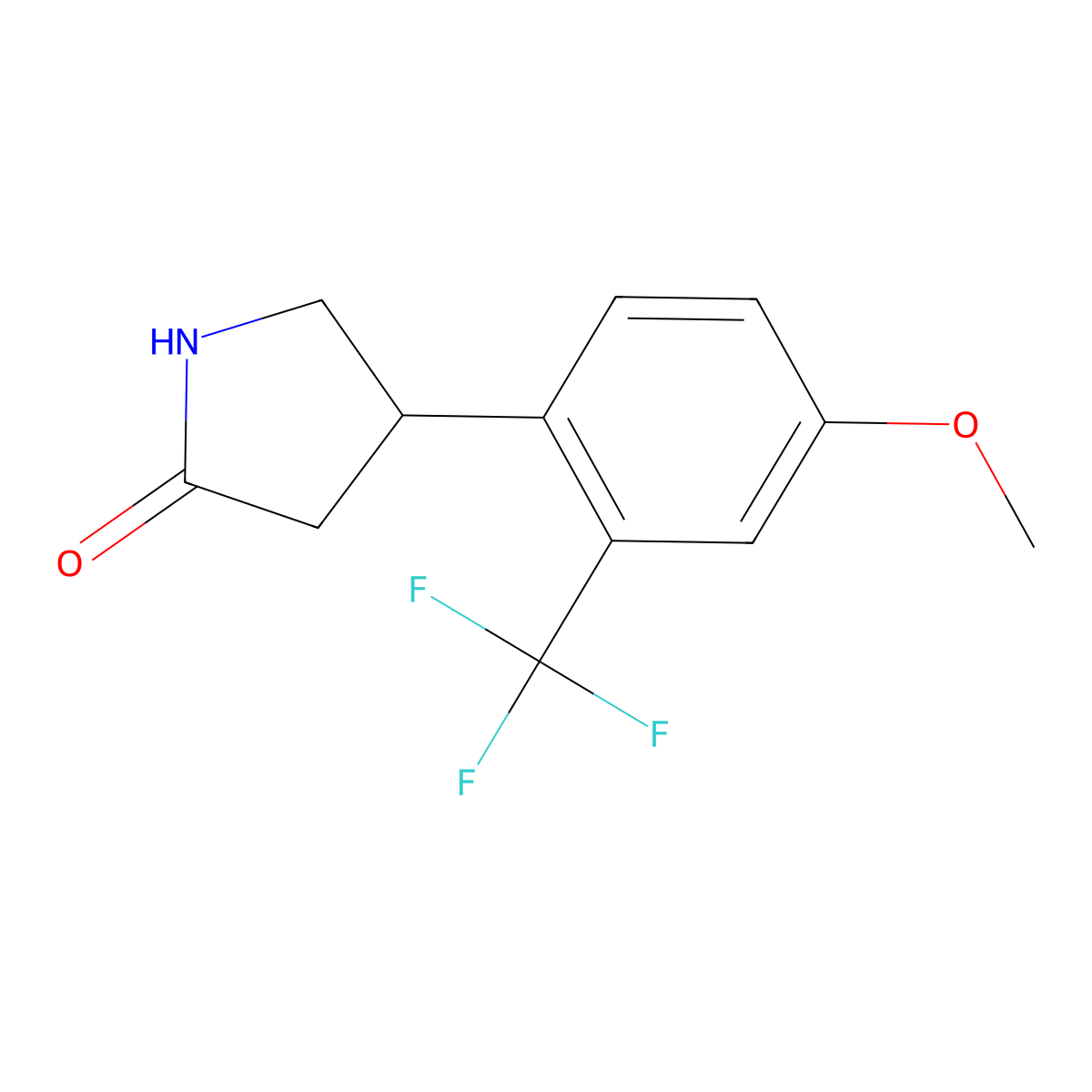 4-[4-Methoxy-2-(trifluoromethyl)phenyl]pyrrolidin-2-one molecular structure, CAS 2228224-48-2