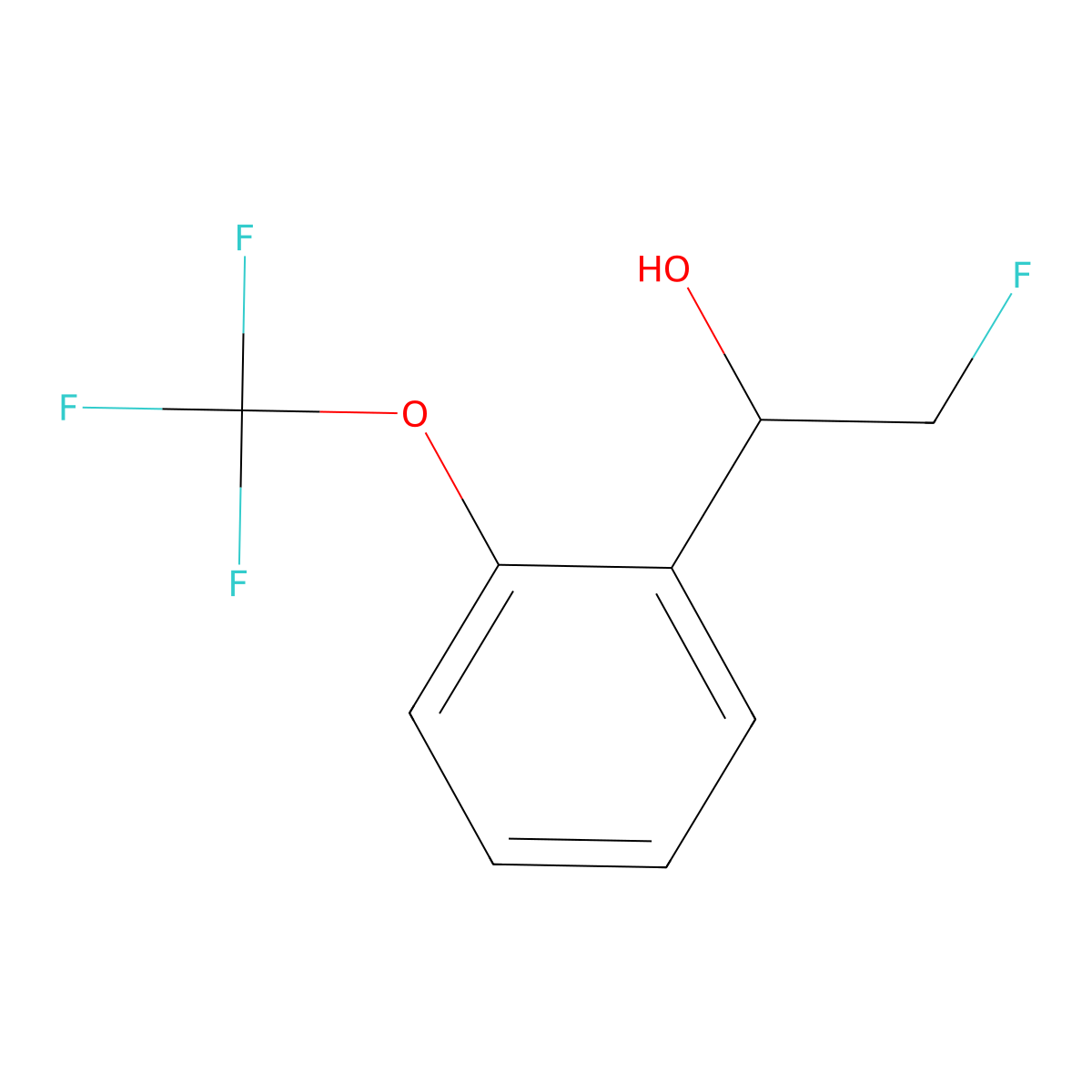 2-Fluoro-1-[2-(trifluoromethoxy)phenyl]ethan-1-ol molecular structure, CAS 2228225-16-7