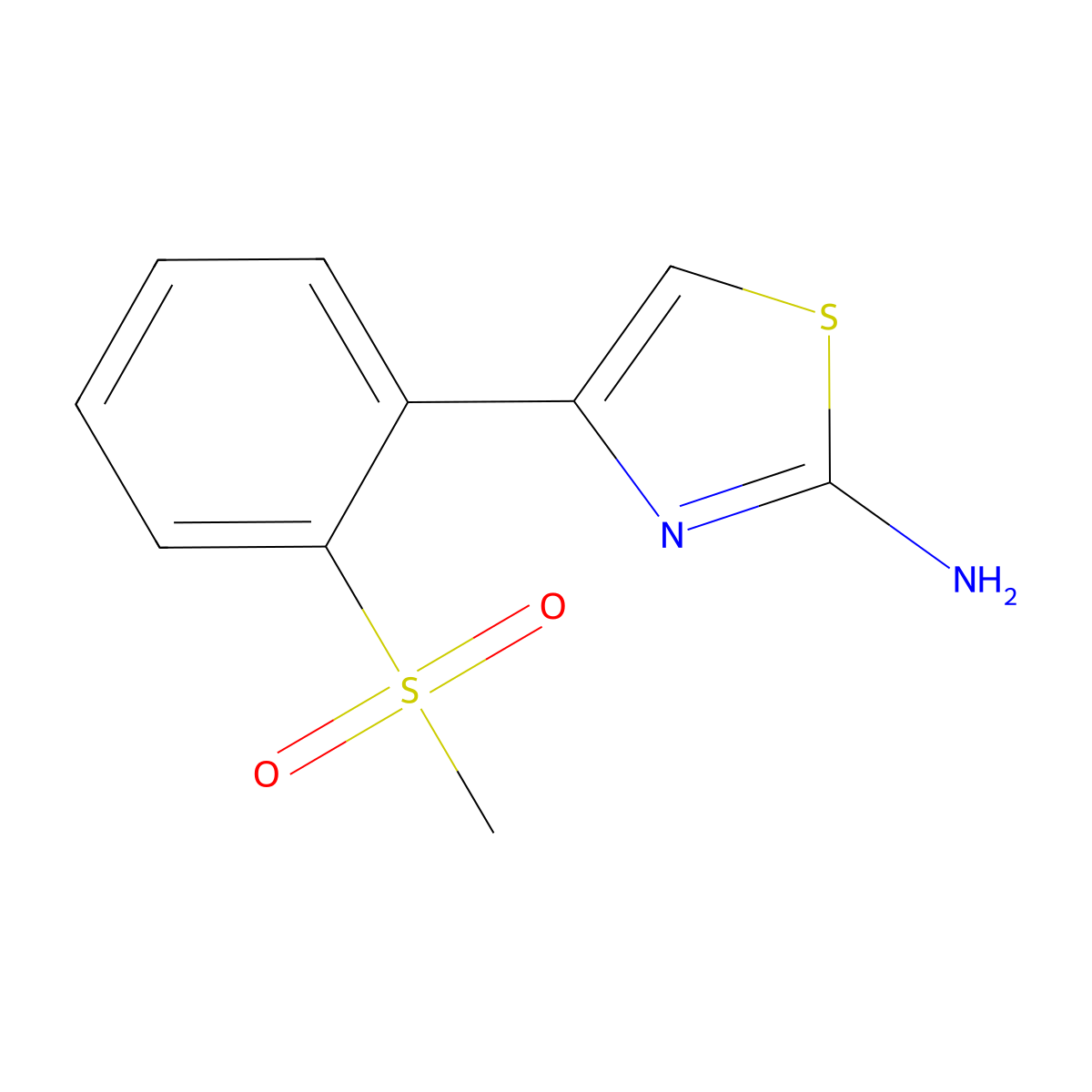 4-(2-Methanesulfonylphenyl)-1,3-thiazol-2-amine molecular structure, CAS 2228226-27-3