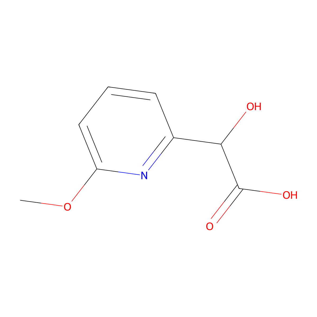 2-Hydroxy-2-(6-methoxypyridin-2-yl)acetic acid molecular structure, CAS 2228226-47-7
