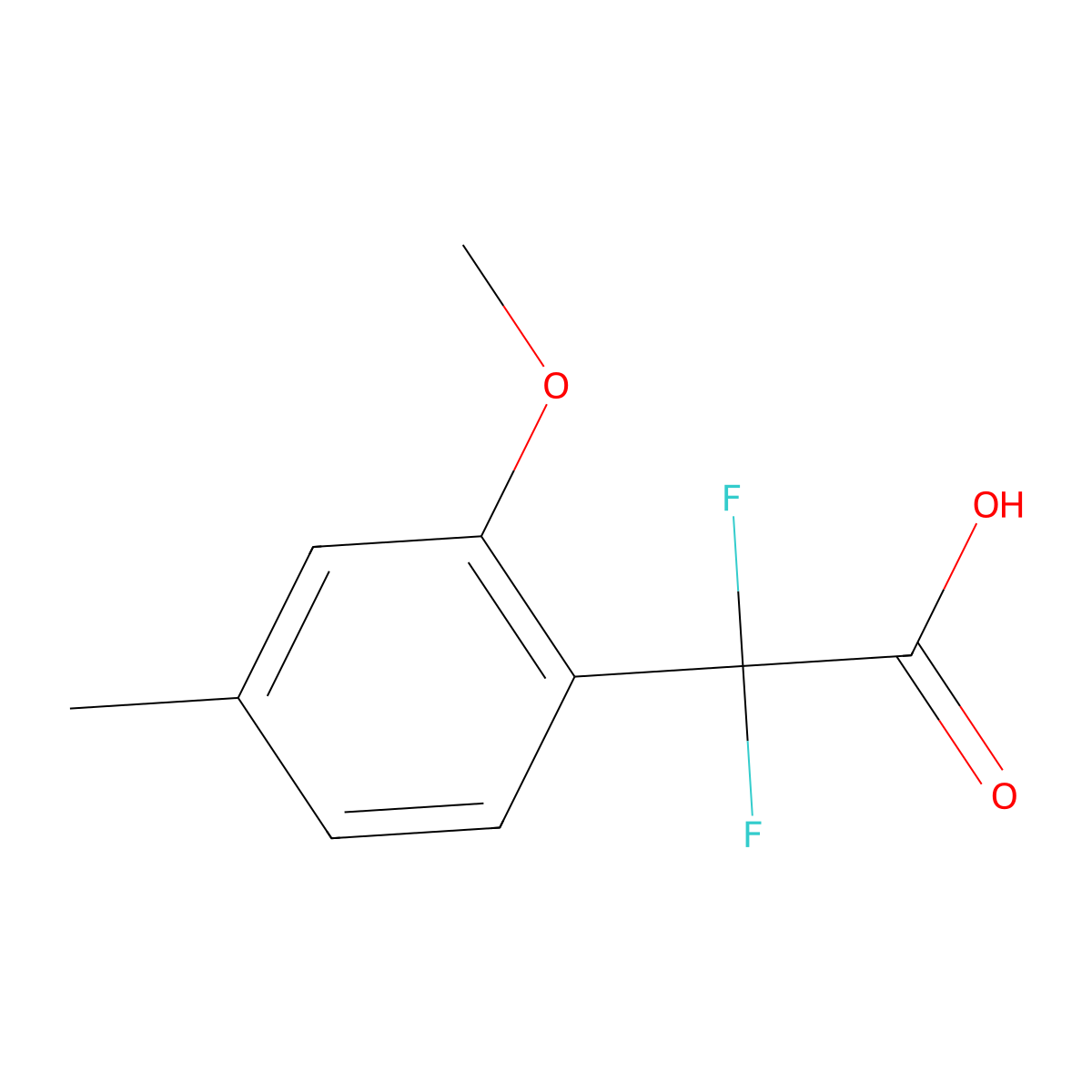 2,2-Difluoro-2-(2-methoxy-4-methylphenyl)acetic acid molecular structure, CAS 2228228-91-7