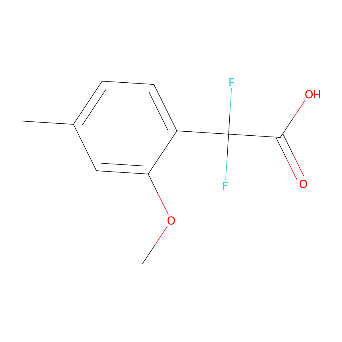 2,2-Difluoro-2-(2-methoxy-4-methylphenyl)acetic acid molecular structure, CAS 2228228-91-7