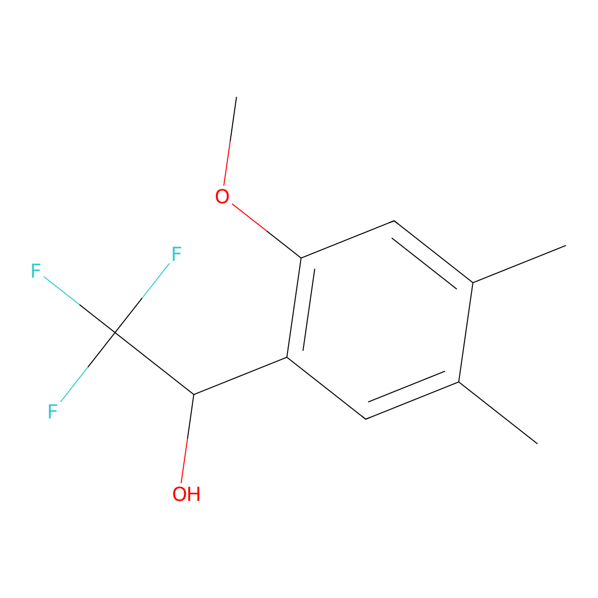 2,2,2-Trifluoro-1-(2-methoxy-4,5-dimethylphenyl)ethan-1-ol molecular structure, CAS 2228229-45-4