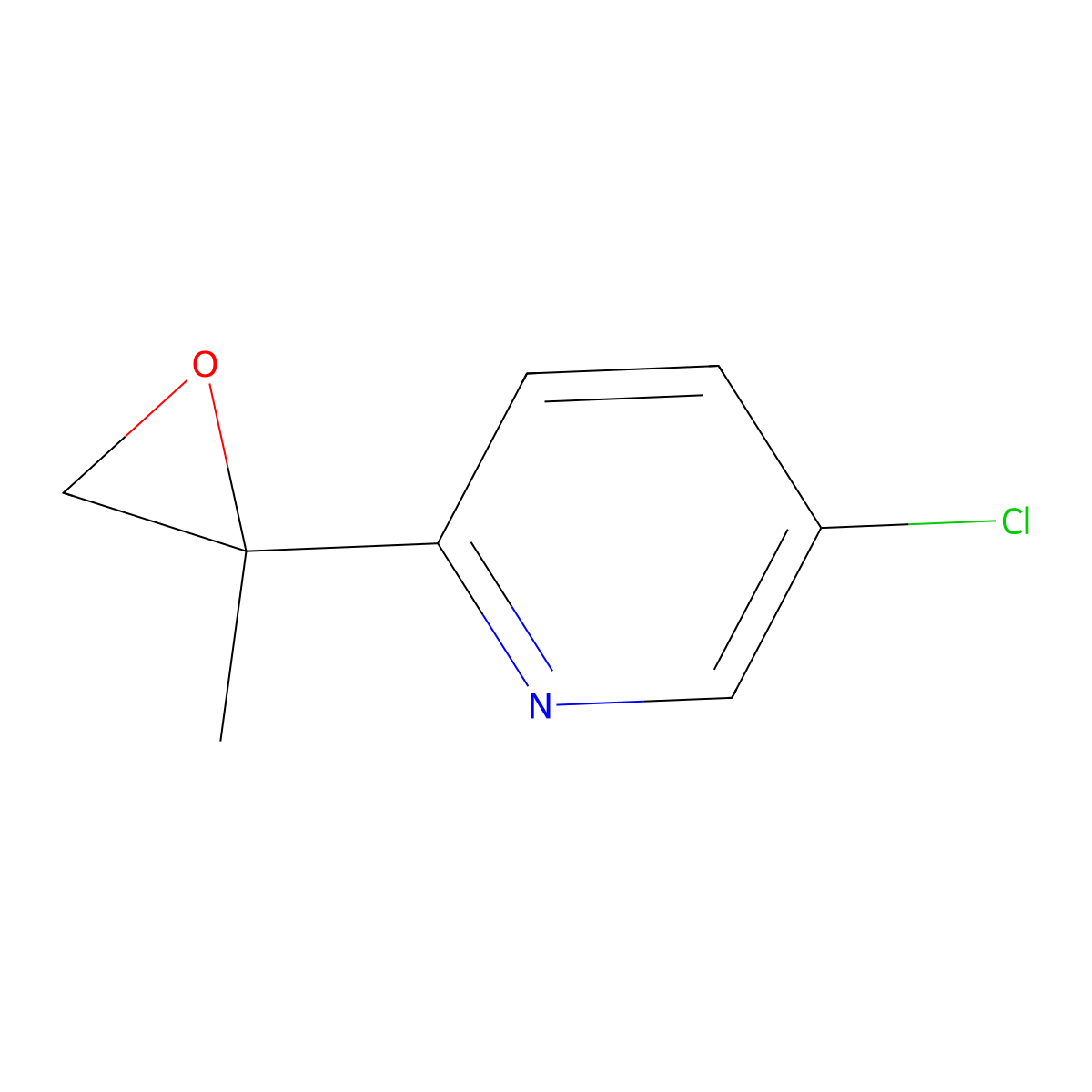 5-Chloro-2-(2-methyloxiran-2-yl)pyridine molecular structure, CAS 2228229-60-3