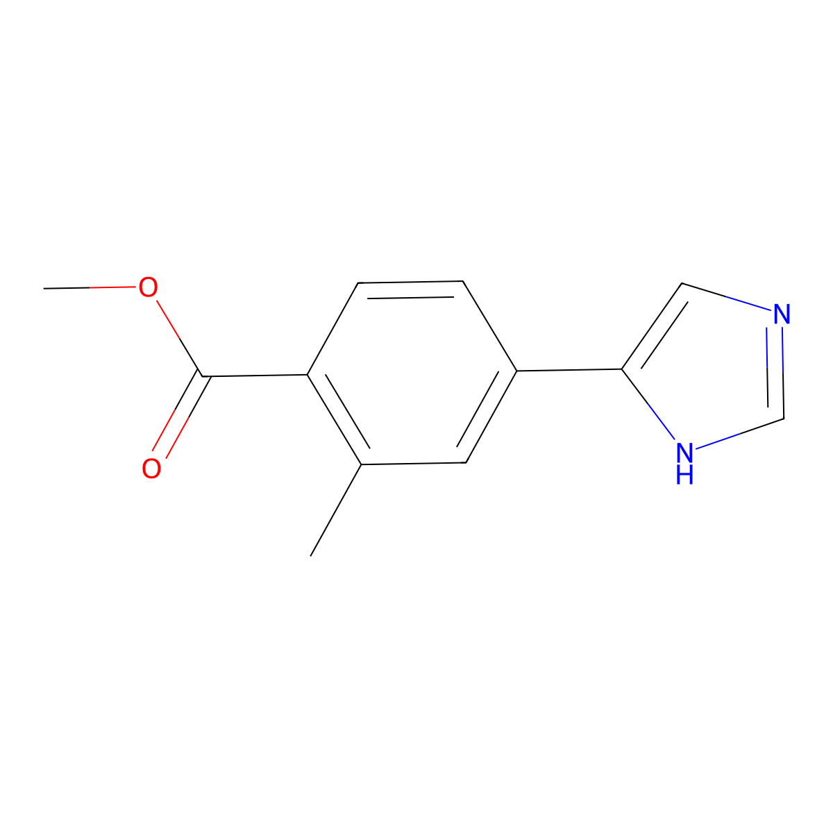 methyl 4-(1H-imidazol-4-yl)-2-methylbenzoate molecular structure, CAS 2228229-91-0