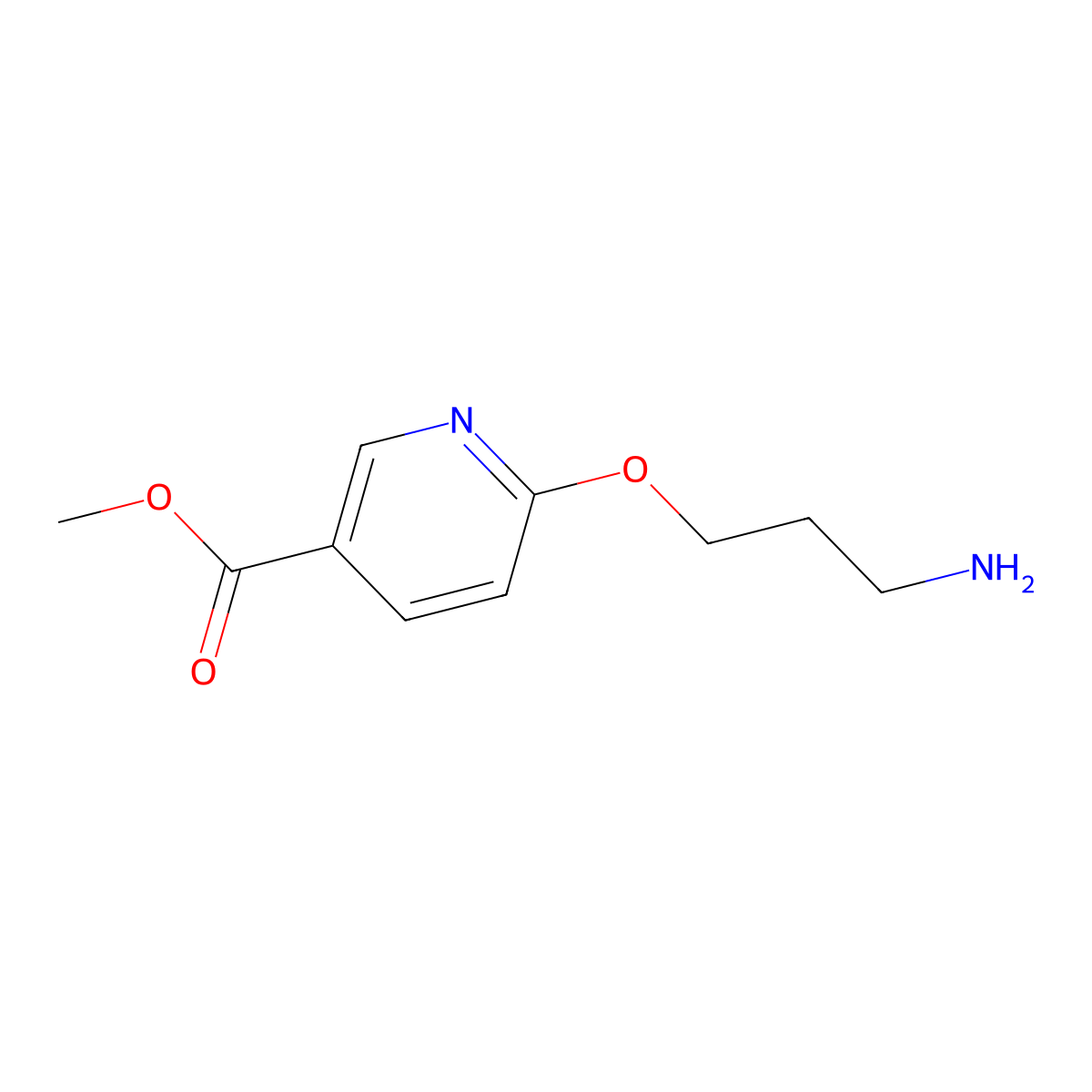 Methyl 6-(3-aminopropoxy)pyridine-3-carboxylate molecular structure, CAS 2228231-51-2