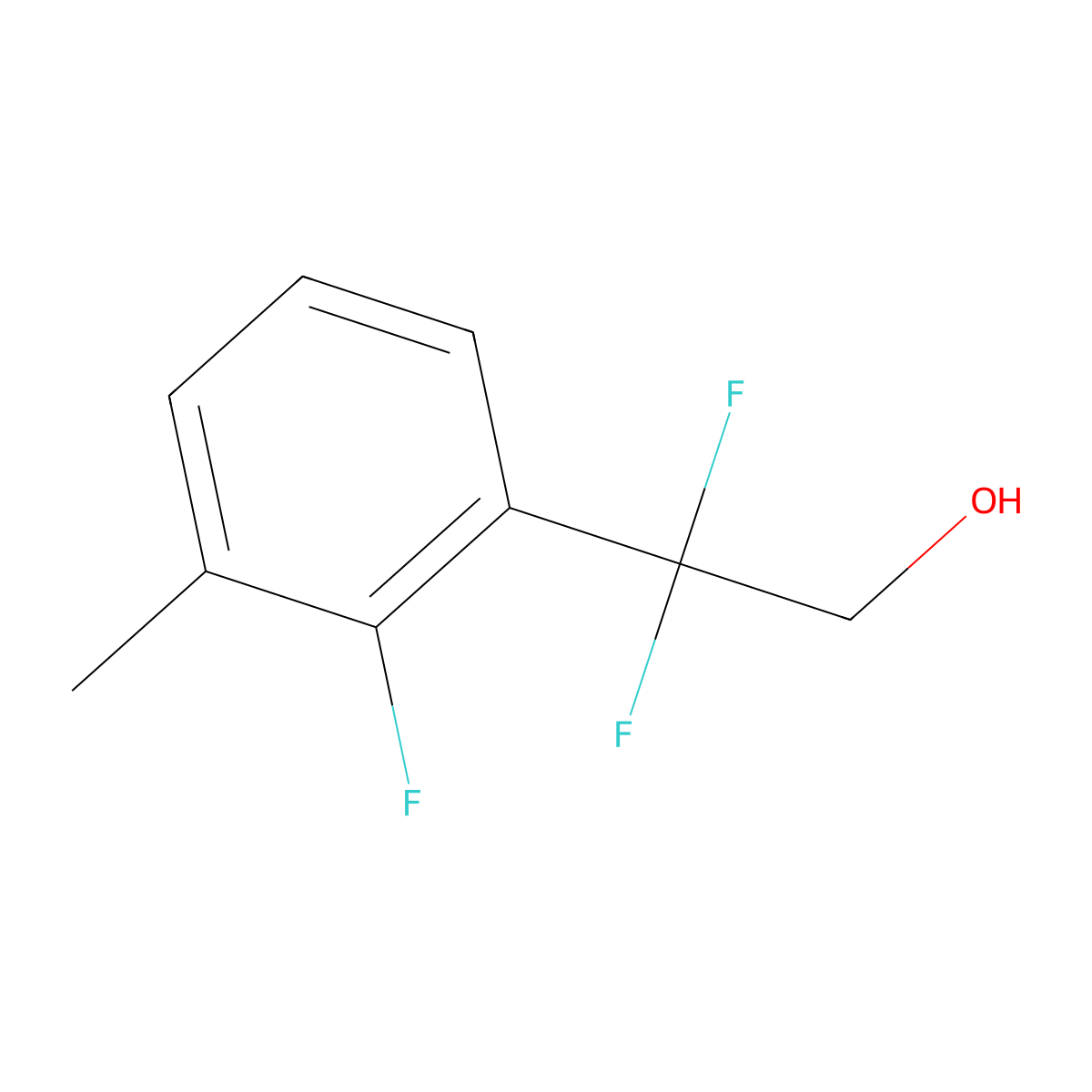 2,2-Difluoro-2-(2-fluoro-3-methylphenyl)ethan-1-ol molecular structure, CAS 2228231-86-3