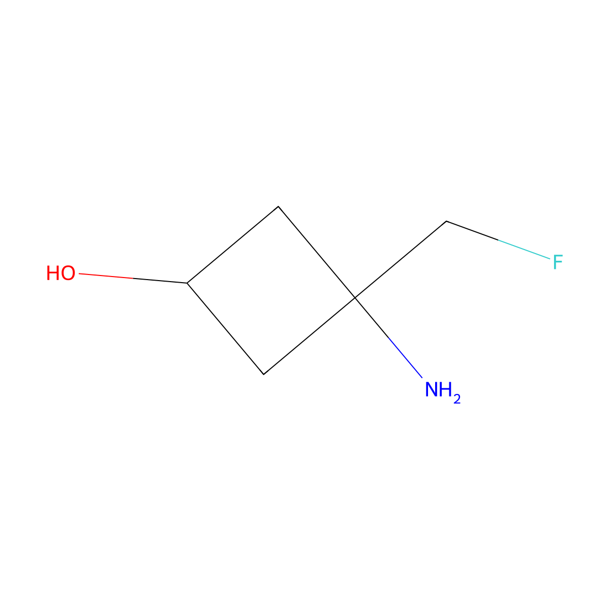 3-Amino-3-(fluoromethyl)cyclobutan-1-ol molecular structure, CAS 2228236-30-2