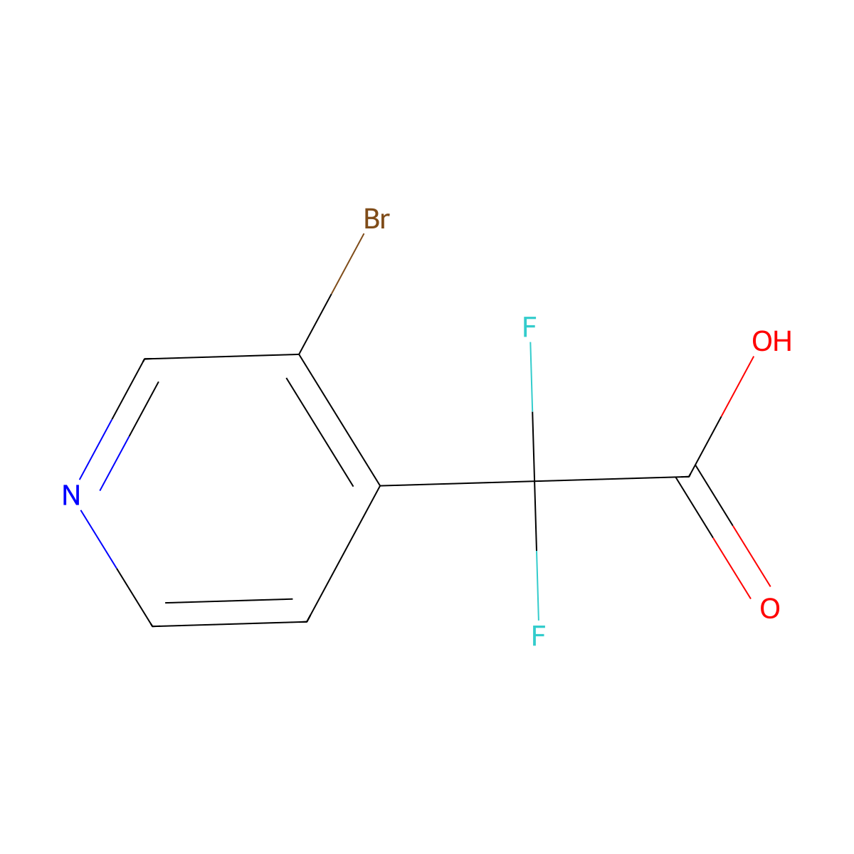 2-(3-Bromopyridin-4-yl)-2,2-difluoroacetic acid molecular structure, CAS 2228236-66-4