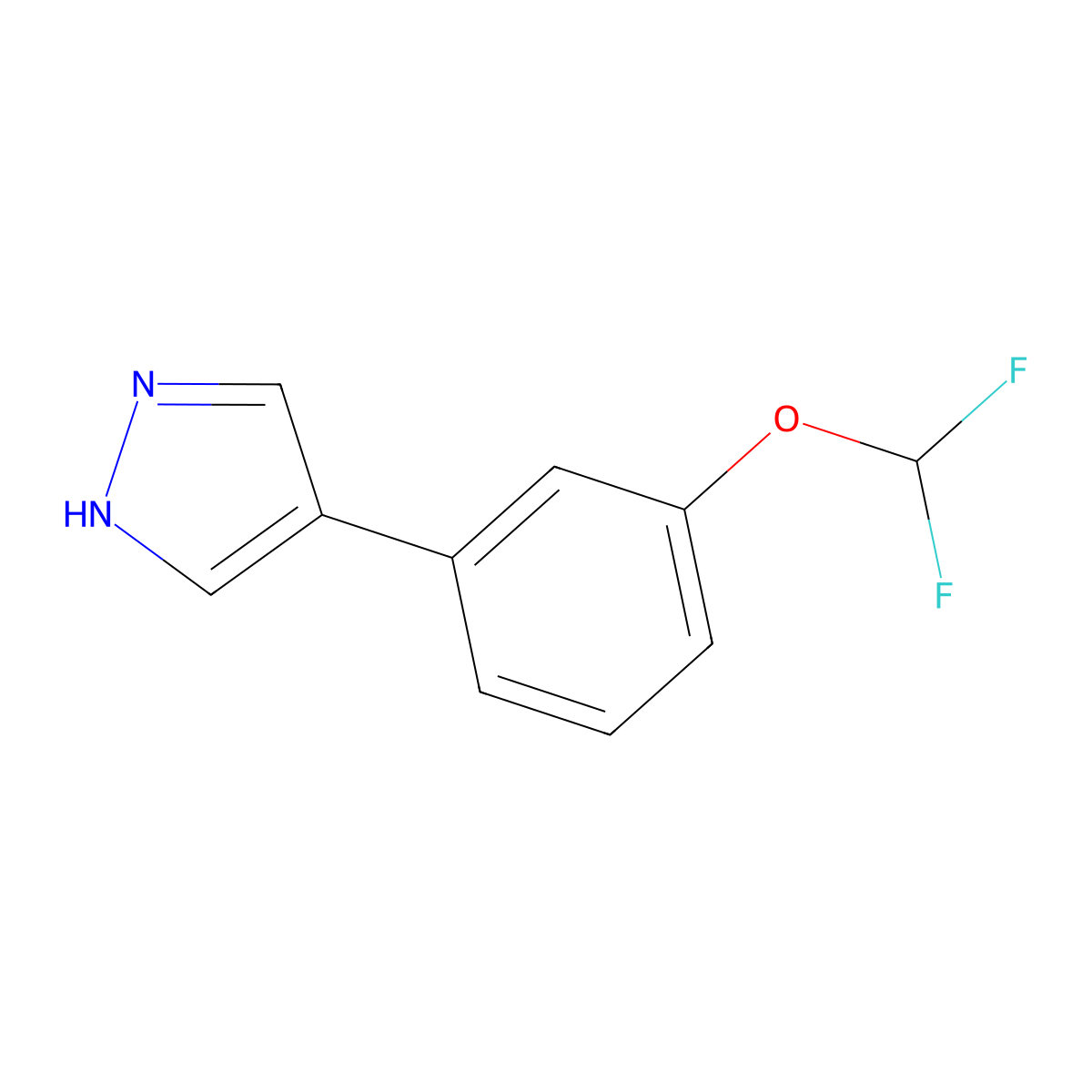 4-[3-(difluoromethoxy)phenyl]-1H-pyrazole molecular structure, CAS 2228237-10-1