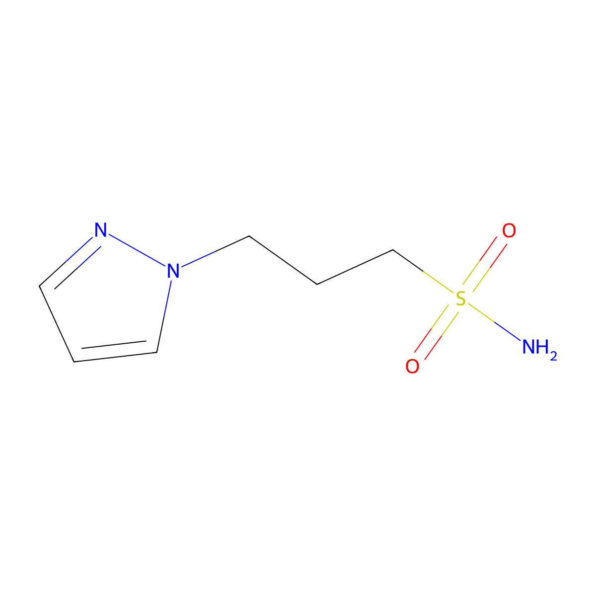 3-(1H-pyrazol-1-yl)propane-1-sulfonamide molecular structure, CAS 2228237-59-8