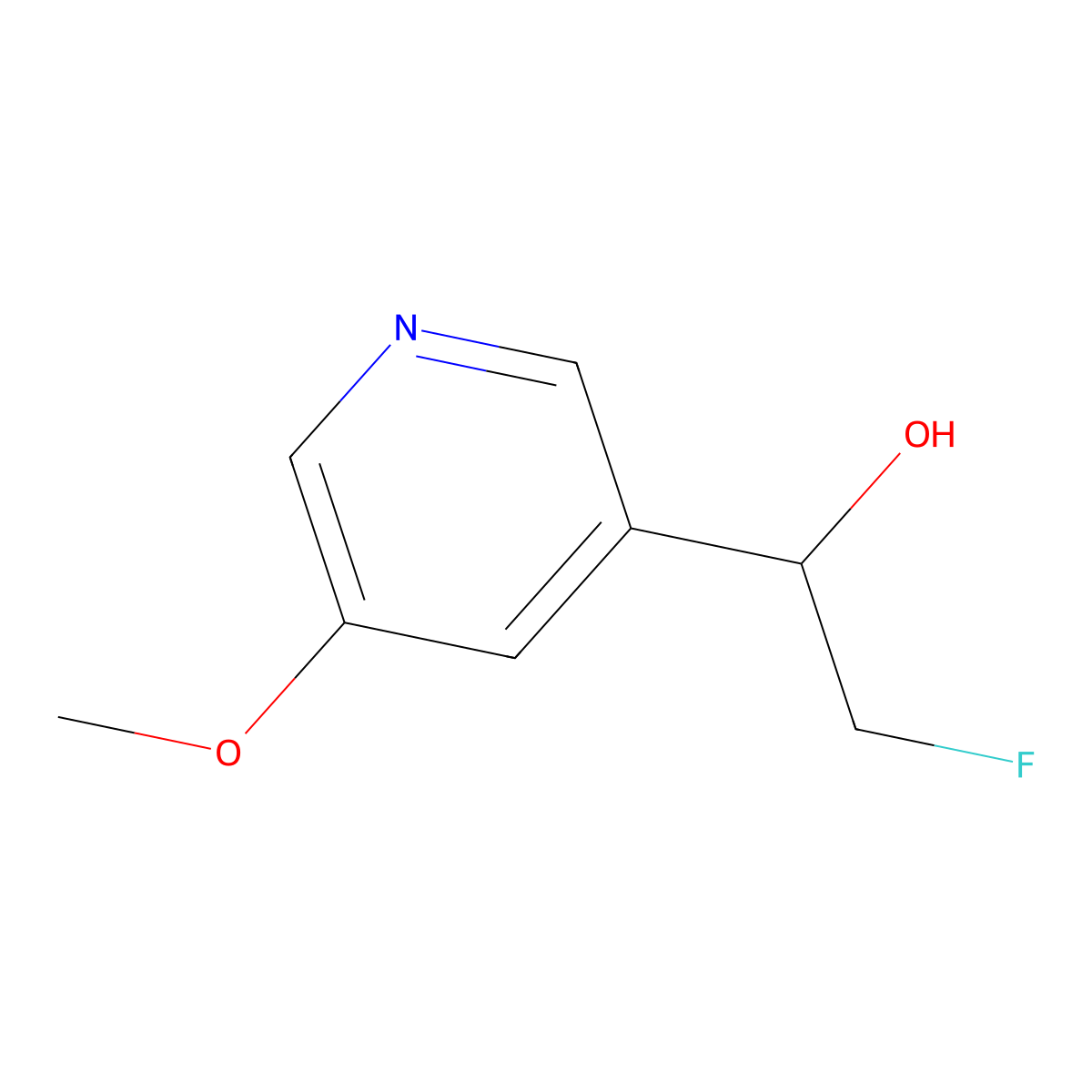 2-Fluoro-1-(5-methoxypyridin-3-yl)ethan-1-ol molecular structure, CAS 2228238-61-5