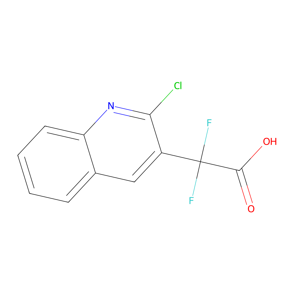 2-(2-Chloroquinolin-3-yl)-2,2-difluoroacetic acid molecular structure, CAS 2228239-90-3