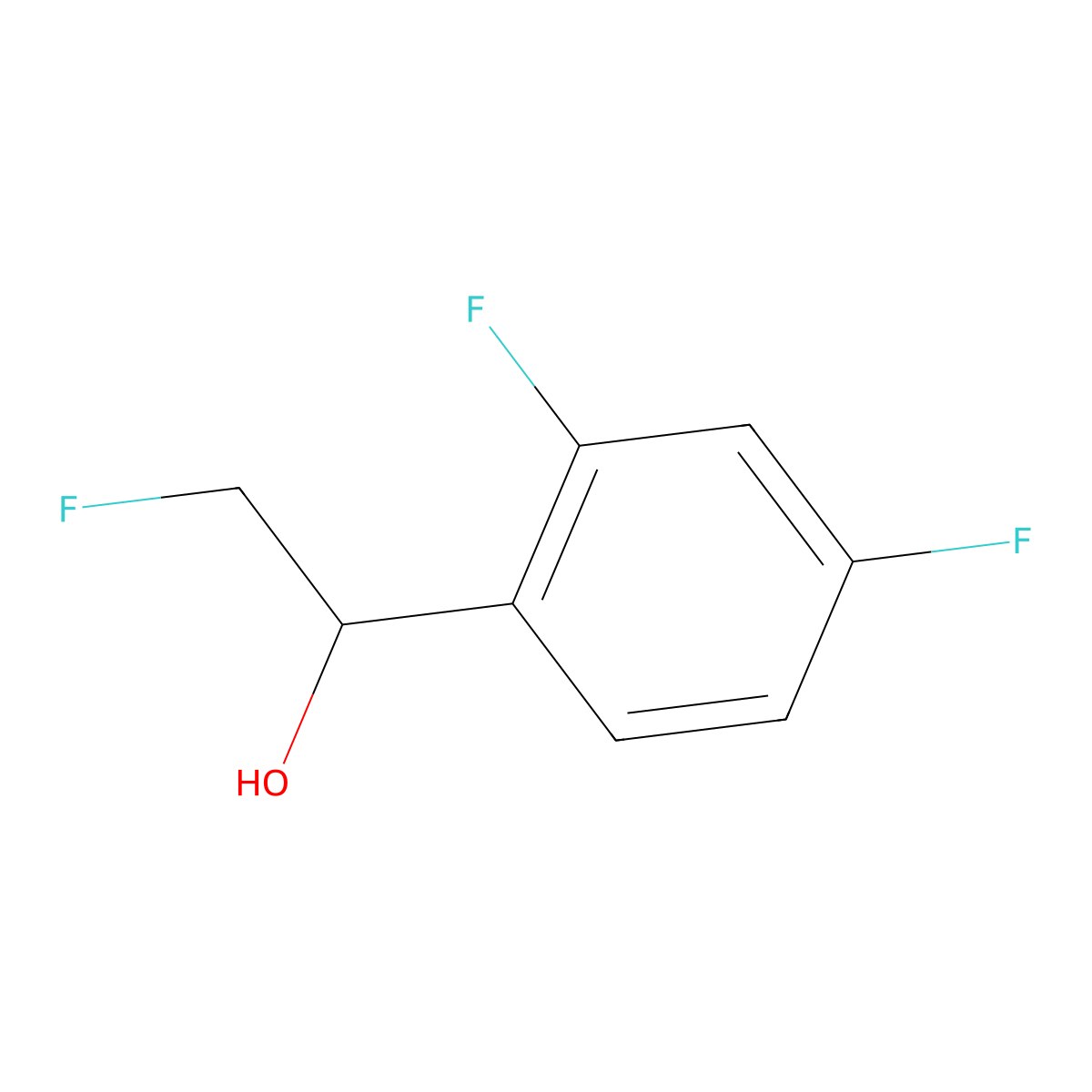 1-(2,4-Difluorophenyl)-2-fluoroethan-1-ol molecular structure, CAS 2228241-32-3