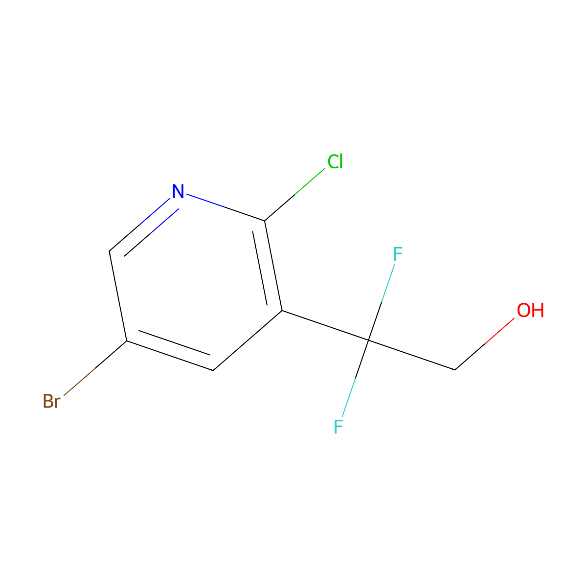 2-(5-Bromo-2-chloropyridin-3-yl)-2,2-difluoroethan-1-ol molecular structure, CAS 2228241-69-6