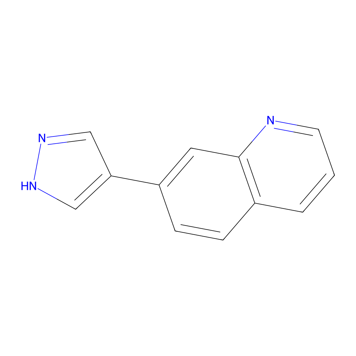 7-(1H-pyrazol-4-yl)quinoline molecular structure, CAS 2228242-10-0