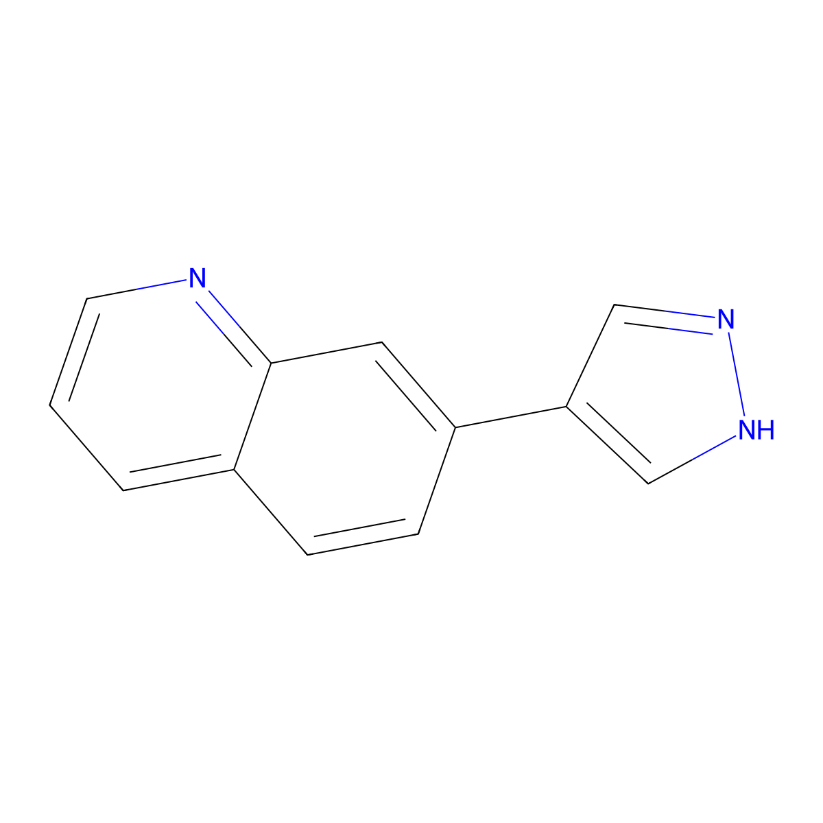 7-(1H-pyrazol-4-yl)quinoline molecular structure, CAS 2228242-10-0