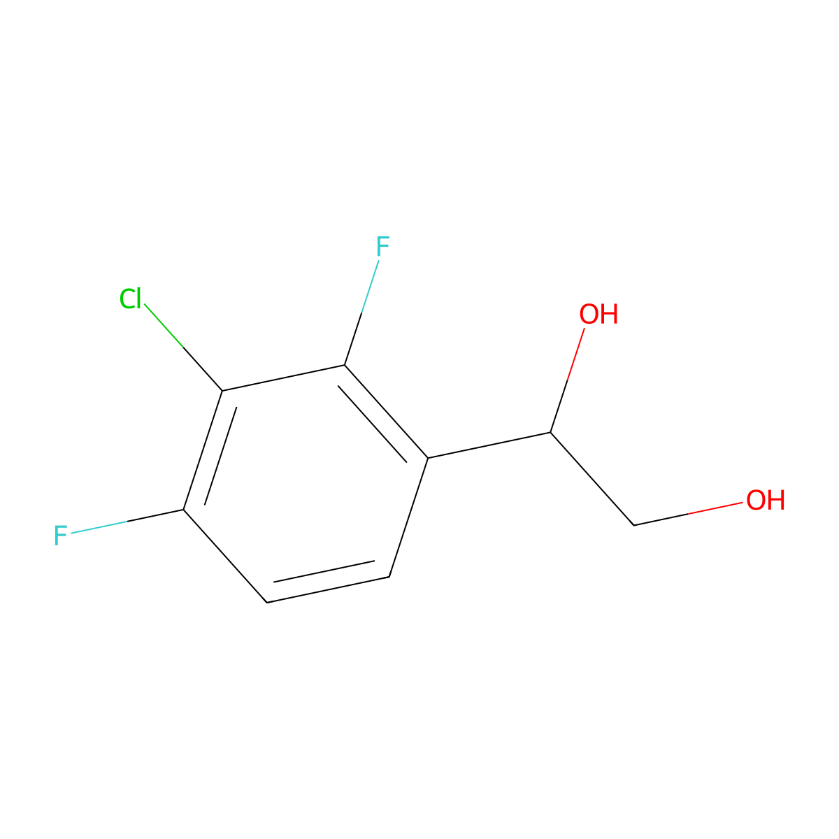 1-(3-Chloro-2,4-difluorophenyl)ethane-1,2-diol molecular structure, CAS 2228242-45-1