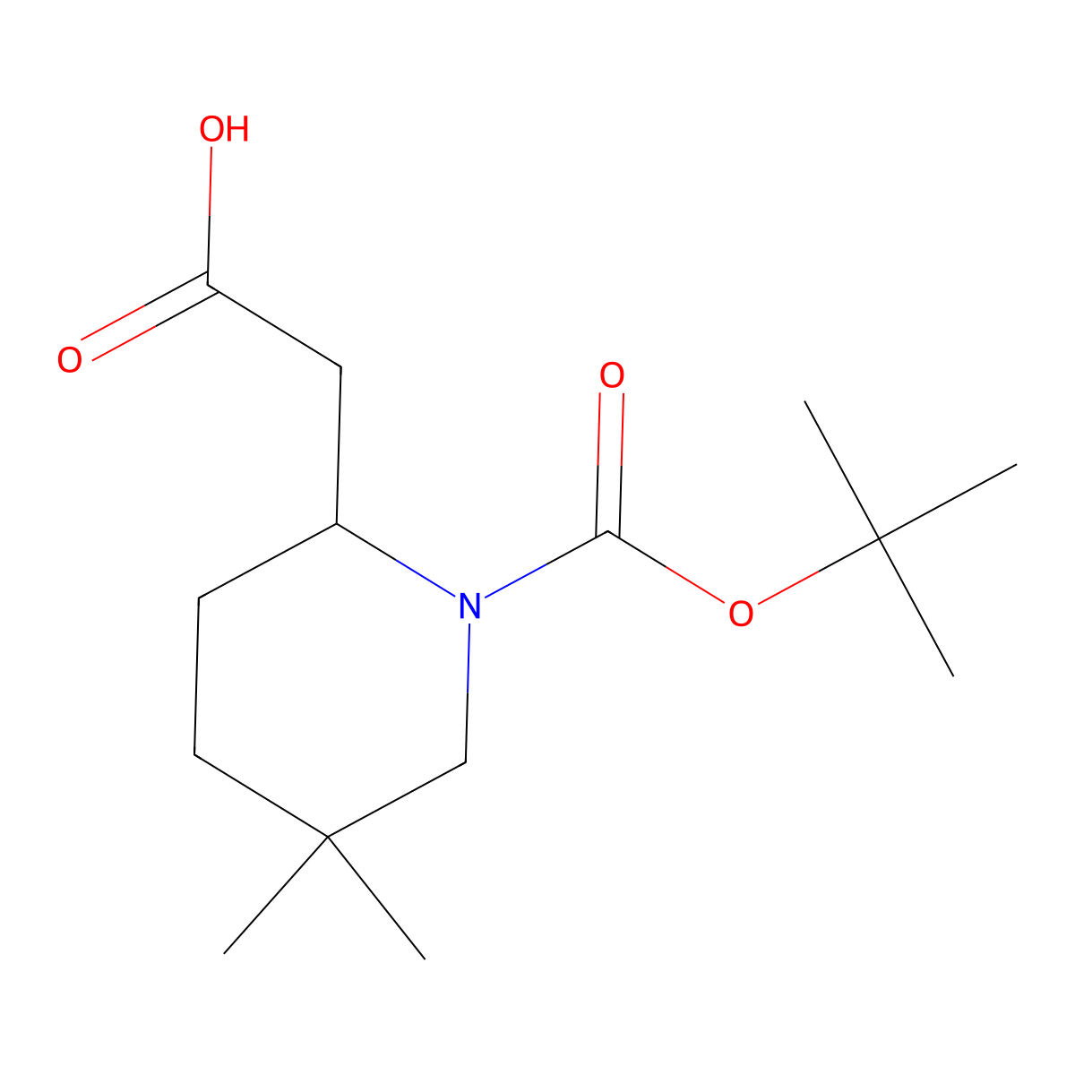2-{1-[(Tert-butoxy)carbonyl]-5,5-dimethylpiperidin-2-yl}acetic acid molecular structure, CAS 2228242-58-6