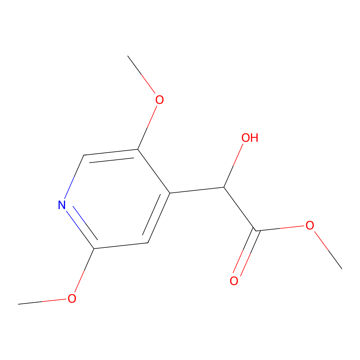 Methyl 2-(2,5-dimethoxypyridin-4-yl)-2-hydroxyacetate molecular structure, CAS 2228243-07-8