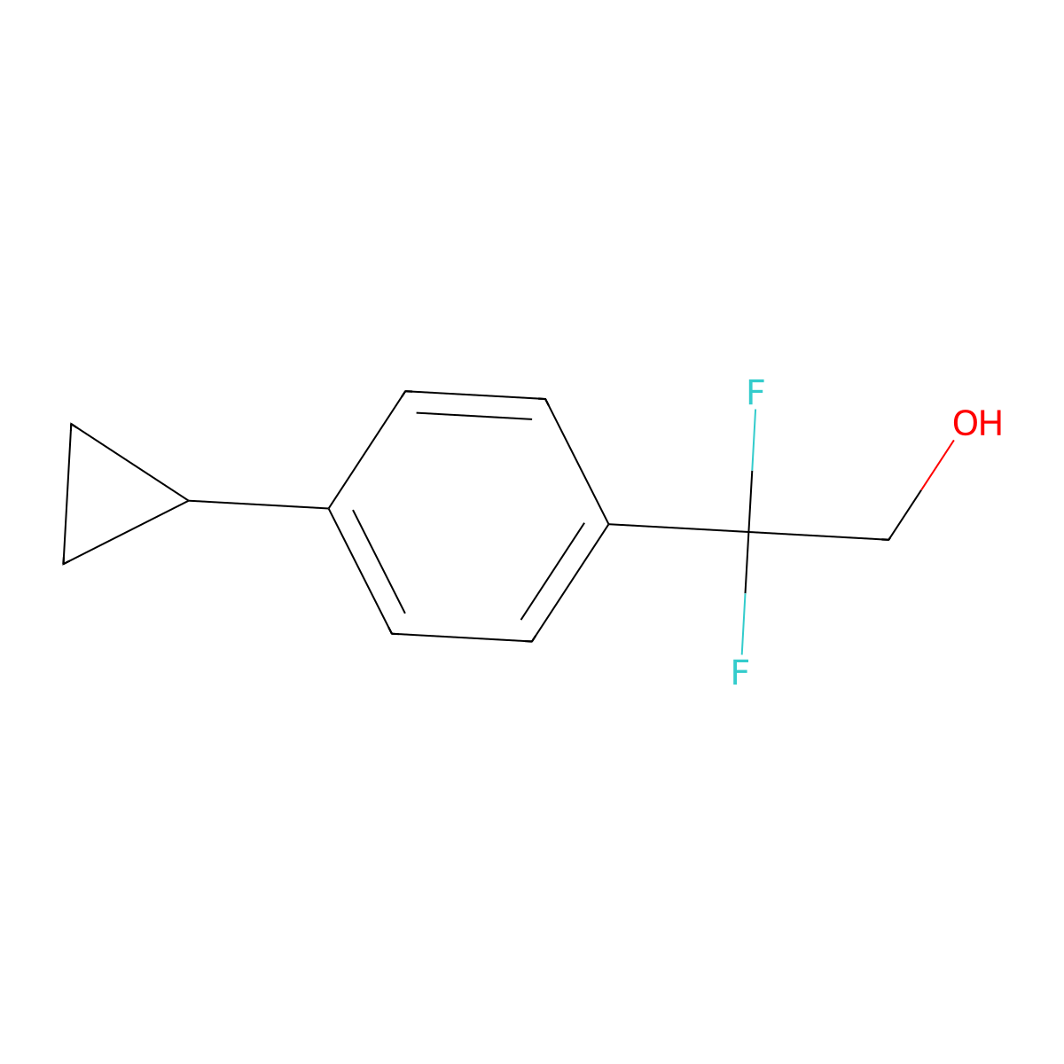 2-(4-Cyclopropylphenyl)-2,2-difluoroethan-1-ol molecular structure, CAS 2228244-68-4