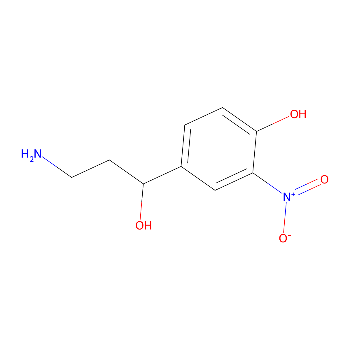 4-(3-Amino-1-hydroxypropyl)-2-nitrophenol molecular structure, CAS 2228246-87-3