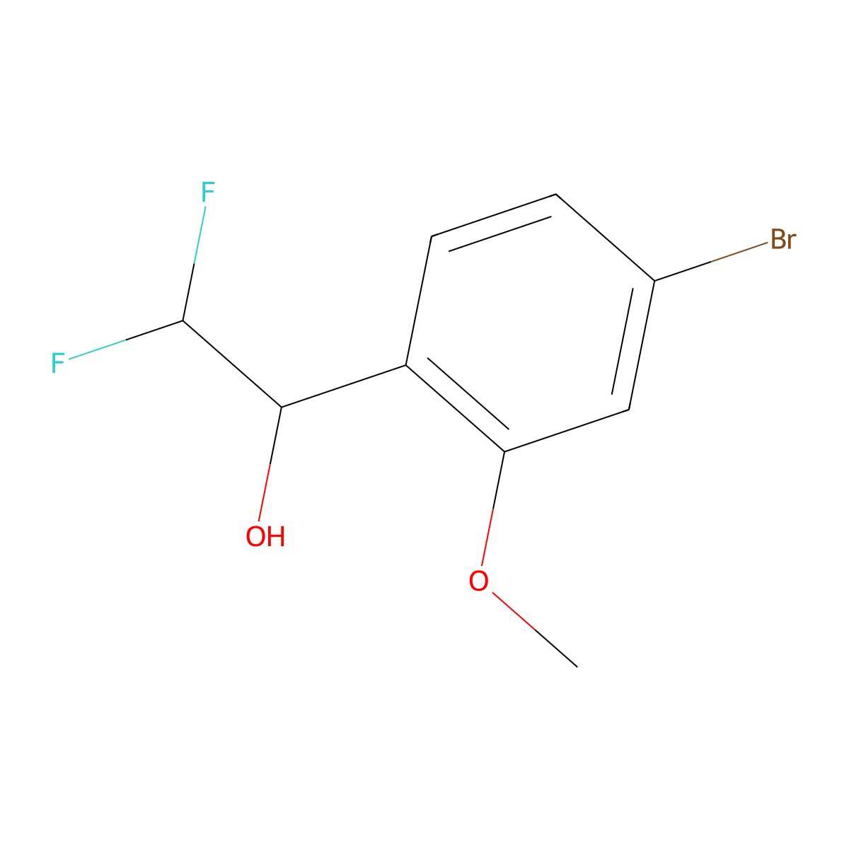 1-(4-Bromo-2-methoxyphenyl)-2,2-difluoroethan-1-ol molecular structure, CAS 2228248-09-5