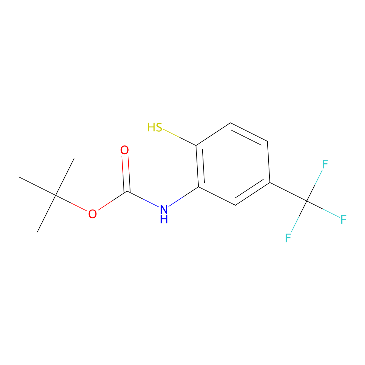 tert-butyl N-[2-sulfanyl-5-(trifluoromethyl)phenyl]carbamate molecular structure, CAS 2228248-36-8