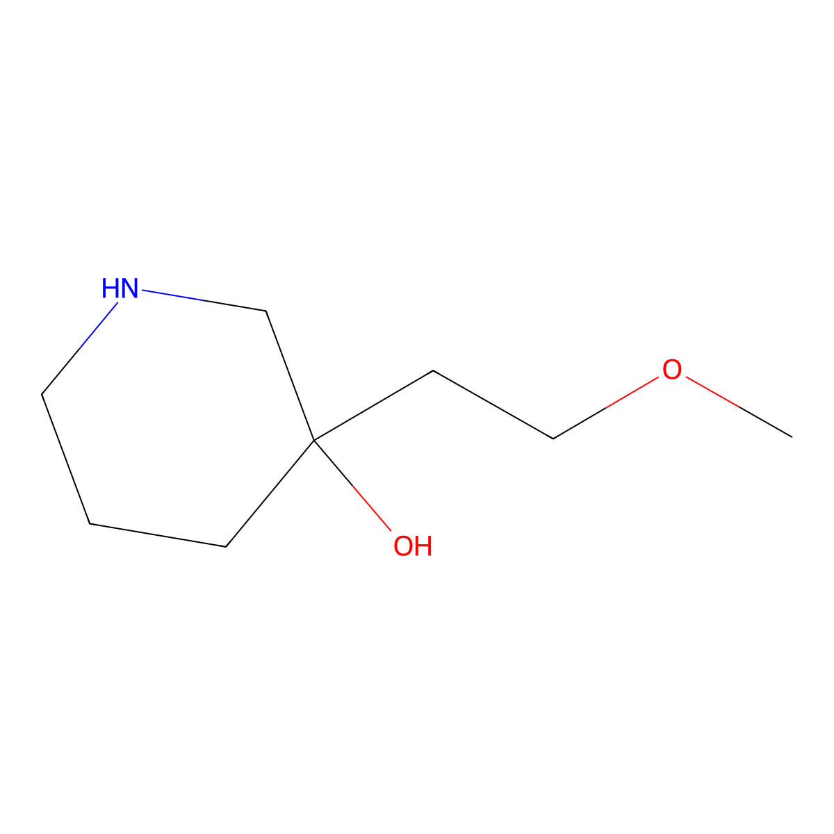3-(2-Methoxyethyl)piperidin-3-ol molecular structure, CAS 2228251-43-0