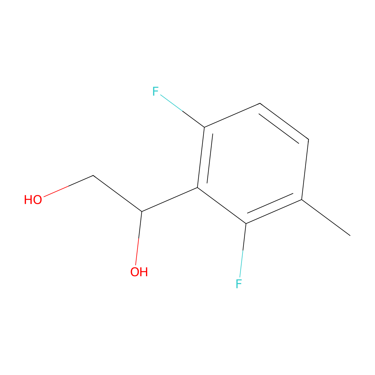 1-(2,6-Difluoro-3-methylphenyl)ethane-1,2-diol molecular structure, CAS 2228251-62-3