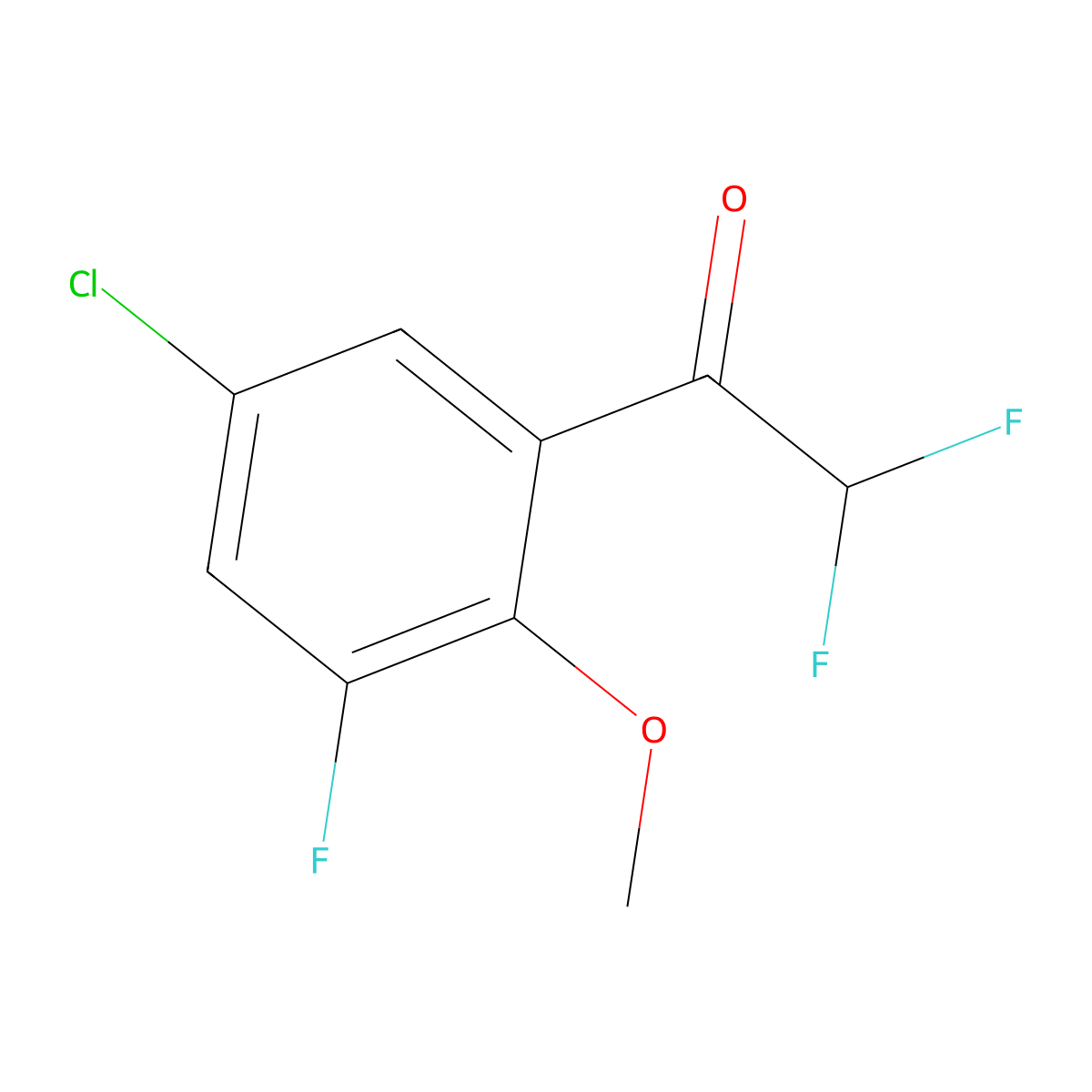 1-(5-Chloro-3-fluoro-2-methoxyphenyl)-2,2-difluoroethan-1-one molecular structure, CAS 2228251-76-9