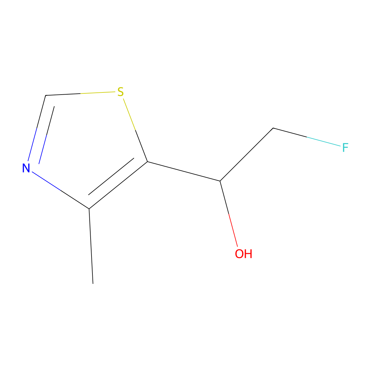2-Fluoro-1-(4-methyl-1,3-thiazol-5-yl)ethan-1-ol molecular structure, CAS 2228253-44-7