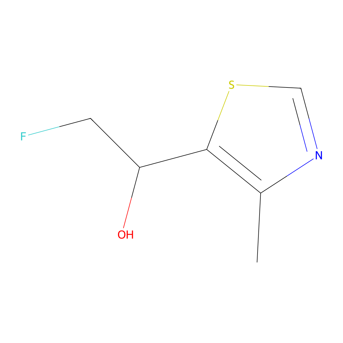 2-Fluoro-1-(4-methyl-1,3-thiazol-5-yl)ethan-1-ol molecular structure, CAS 2228253-44-7
