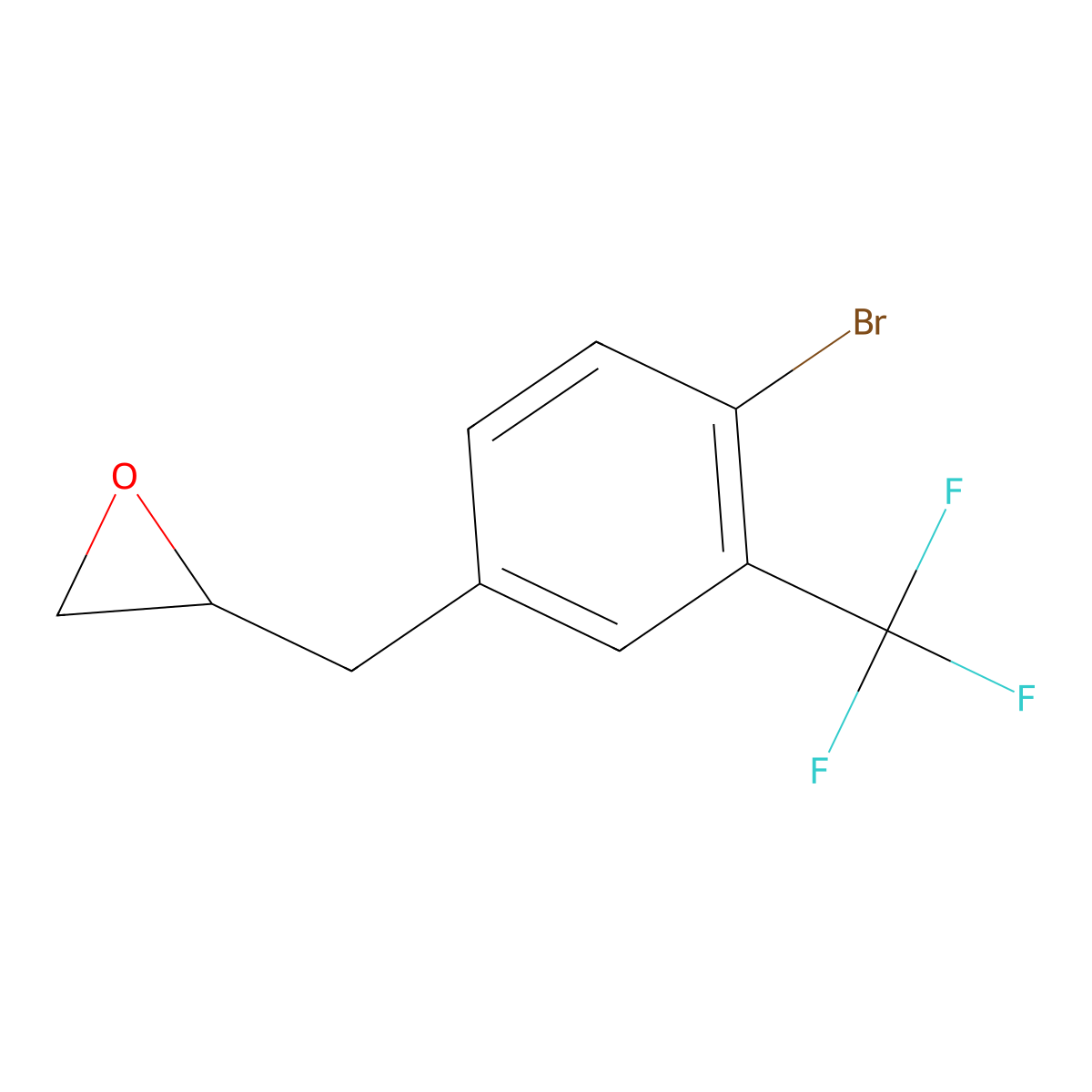 2-{[4-Bromo-3-(trifluoromethyl)phenyl]methyl}oxirane molecular structure, CAS 2228254-49-5