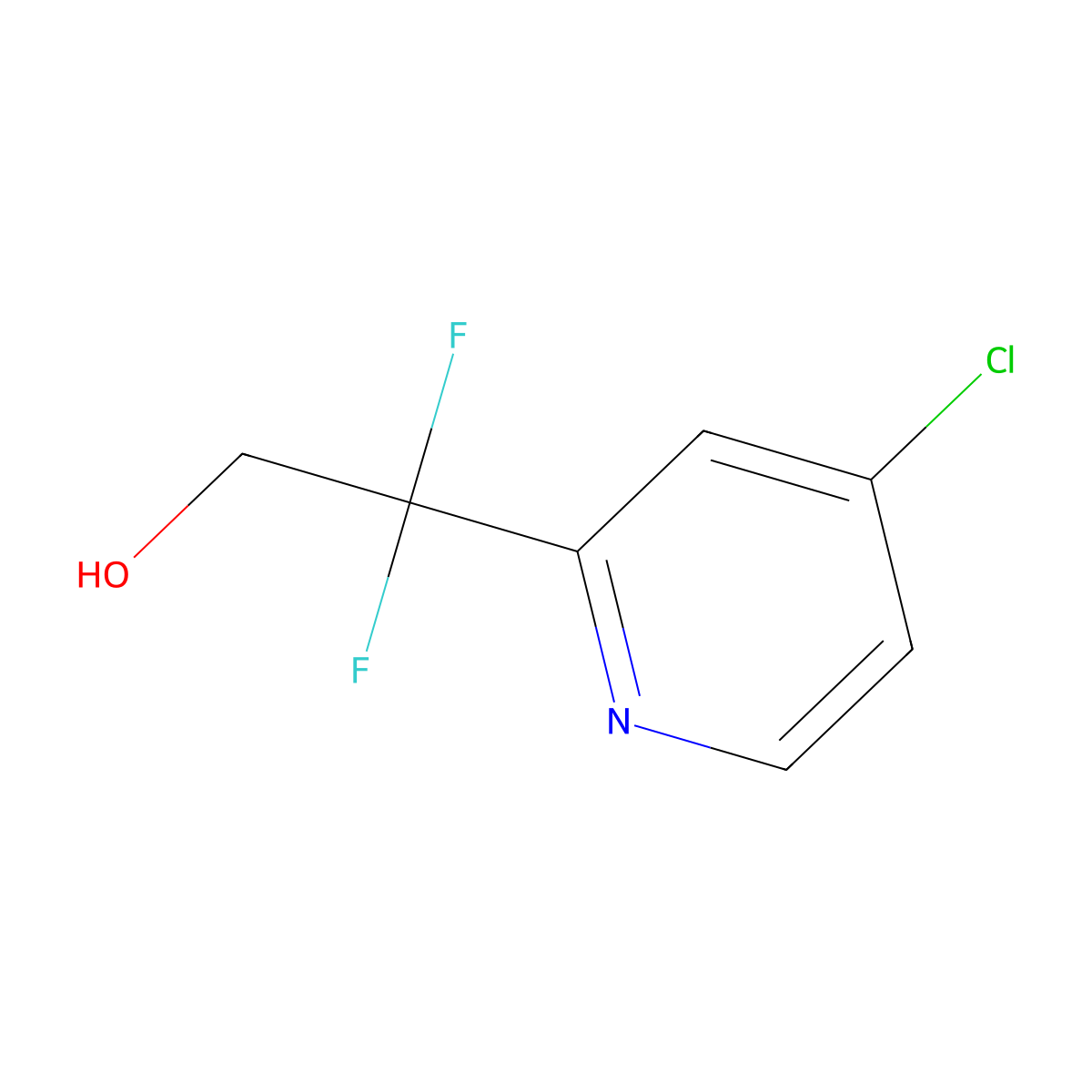 2-(4-Chloropyridin-2-yl)-2,2-difluoroethan-1-ol molecular structure, CAS 2228255-49-8