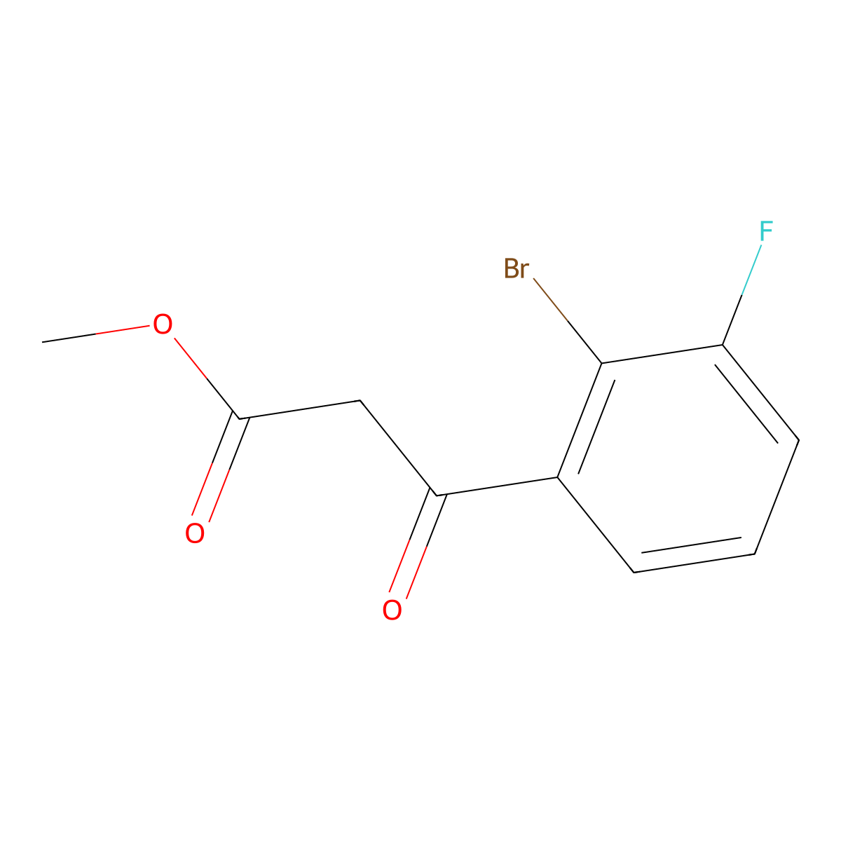 Methyl 3-(2-bromo-3-fluorophenyl)-3-oxopropanoate molecular structure, CAS 2228255-95-4