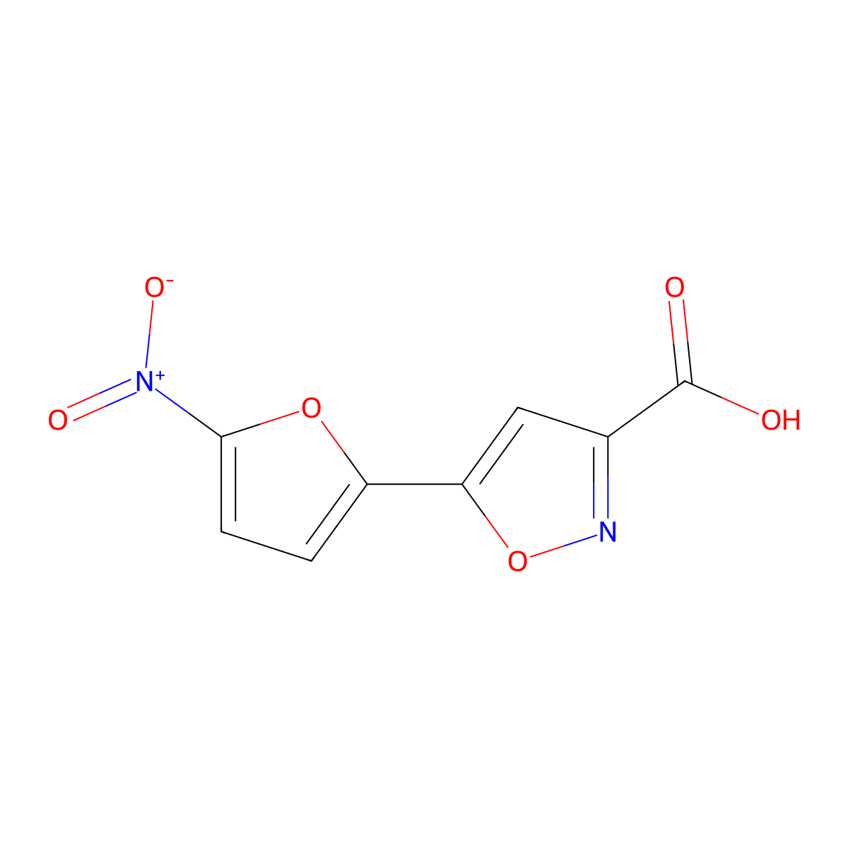 5-(5-Nitrofuran-2-yl)-1,2-oxazole-3-carboxylic acid molecular structure, CAS 2228256-23-1