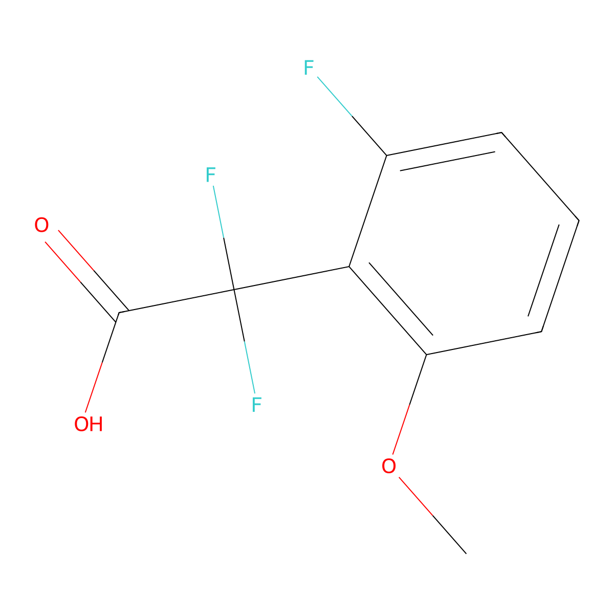 2,2-Difluoro-2-(2-fluoro-6-methoxyphenyl)acetic acid molecular structure, CAS 2228256-73-1